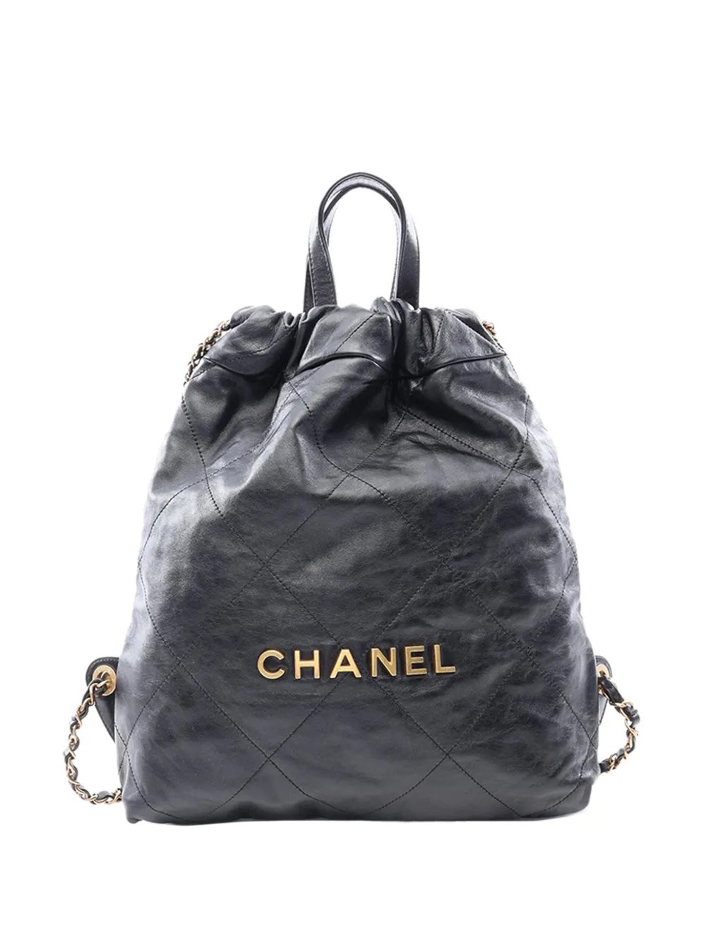 2021-2026 Small Shiny Quilted Calfskin 22 backpack