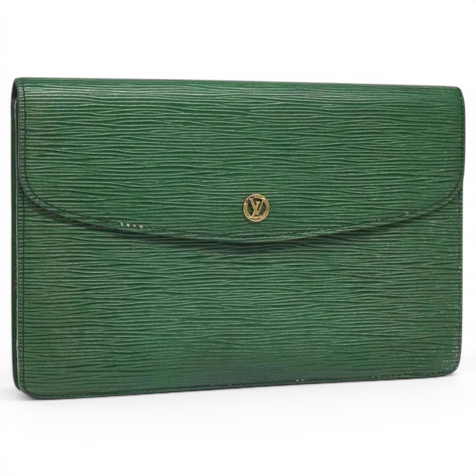 Leather clutch bag