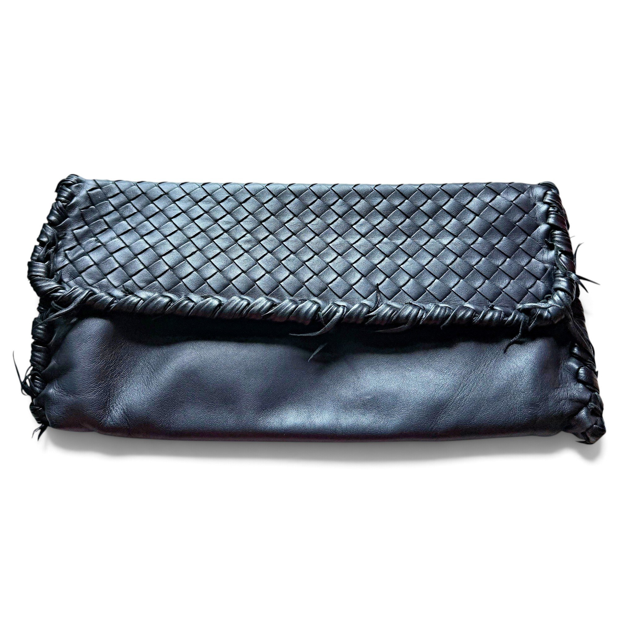 Leather clutch bag
