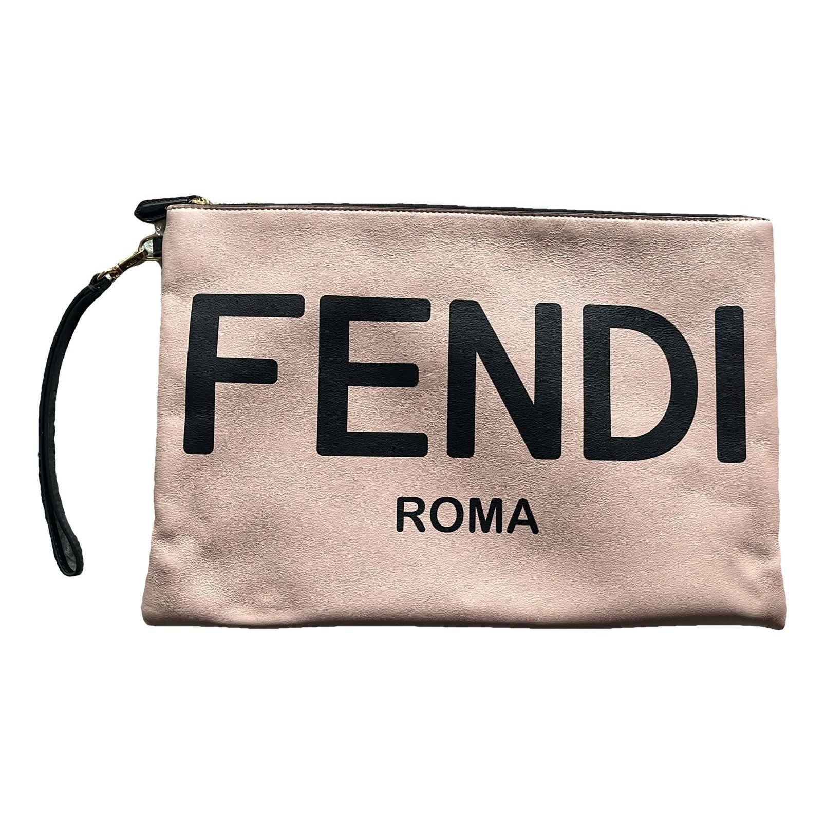 Leather clutch bag