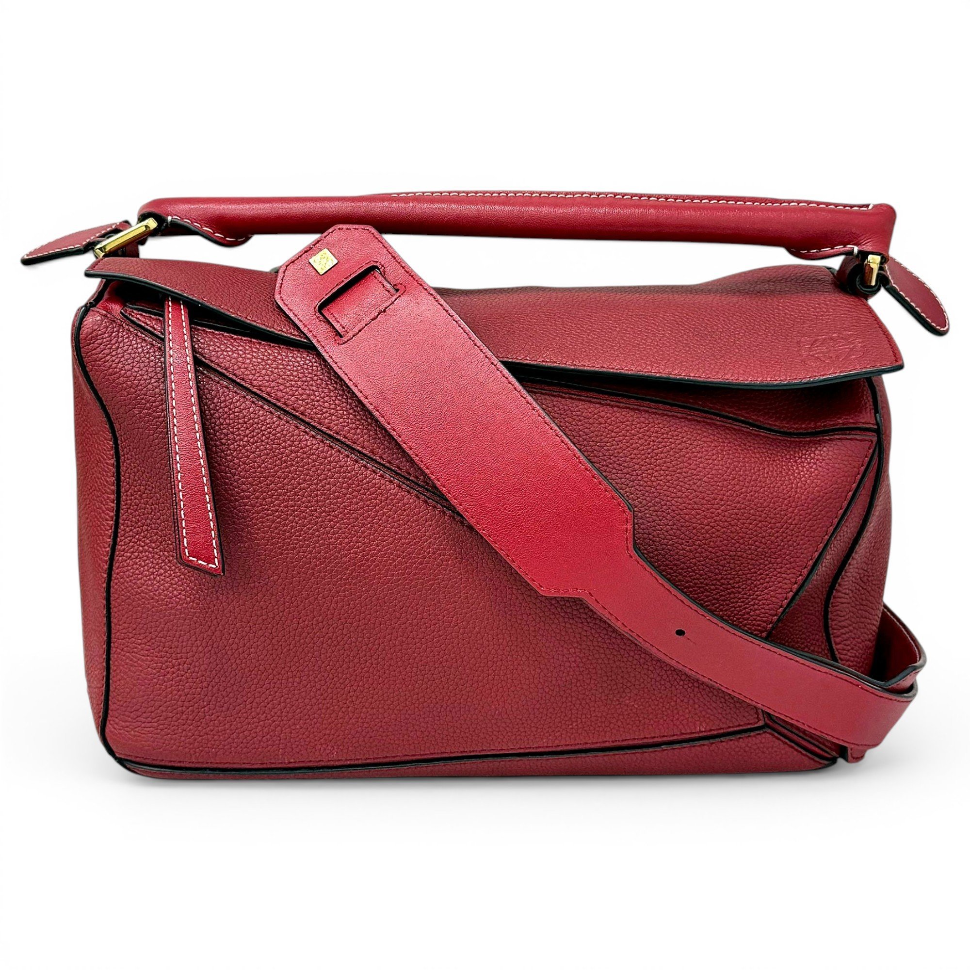 Puzzle leather handbag