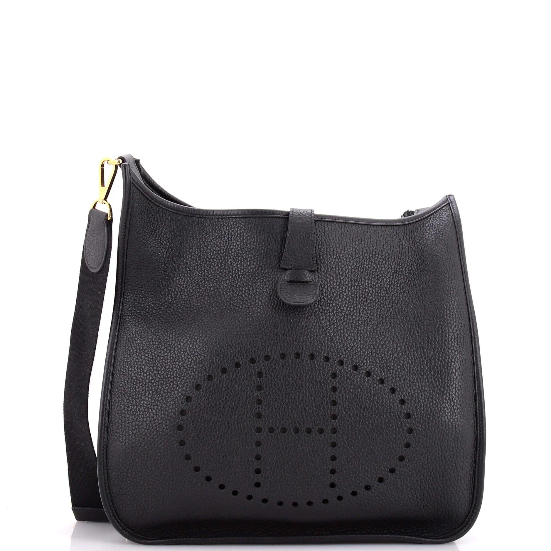 Hermes Evelyne Handbag Noir Clemence Leather 2021