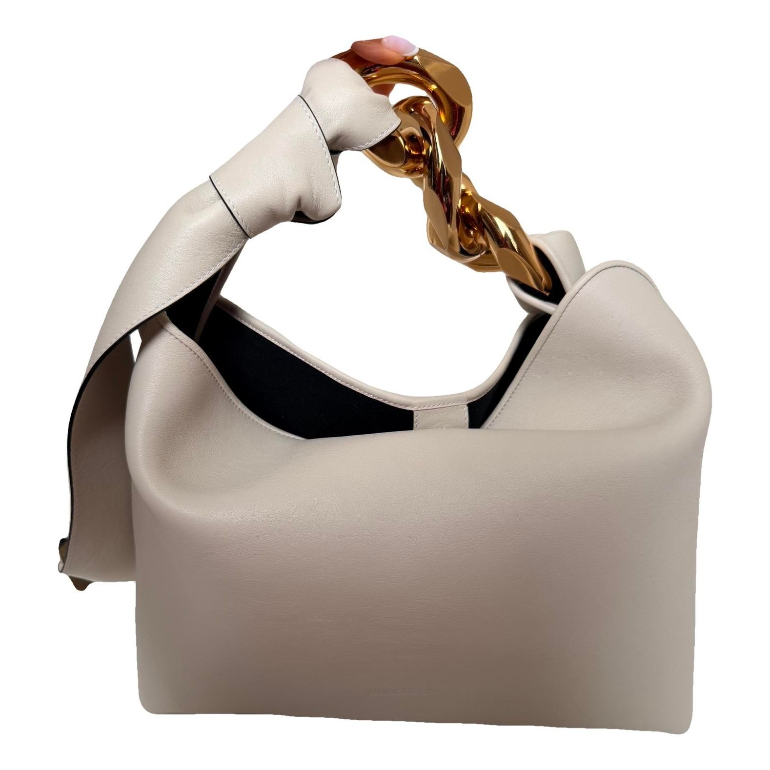 Chain leather handbag