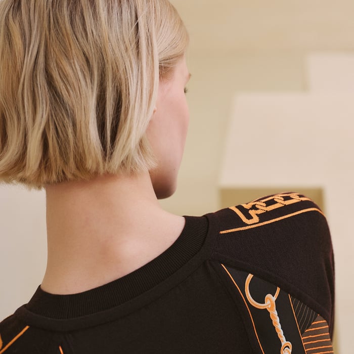 Marron Tarn "Effet Kaleidoscope" Long-sleeve Twillaine Sweater
