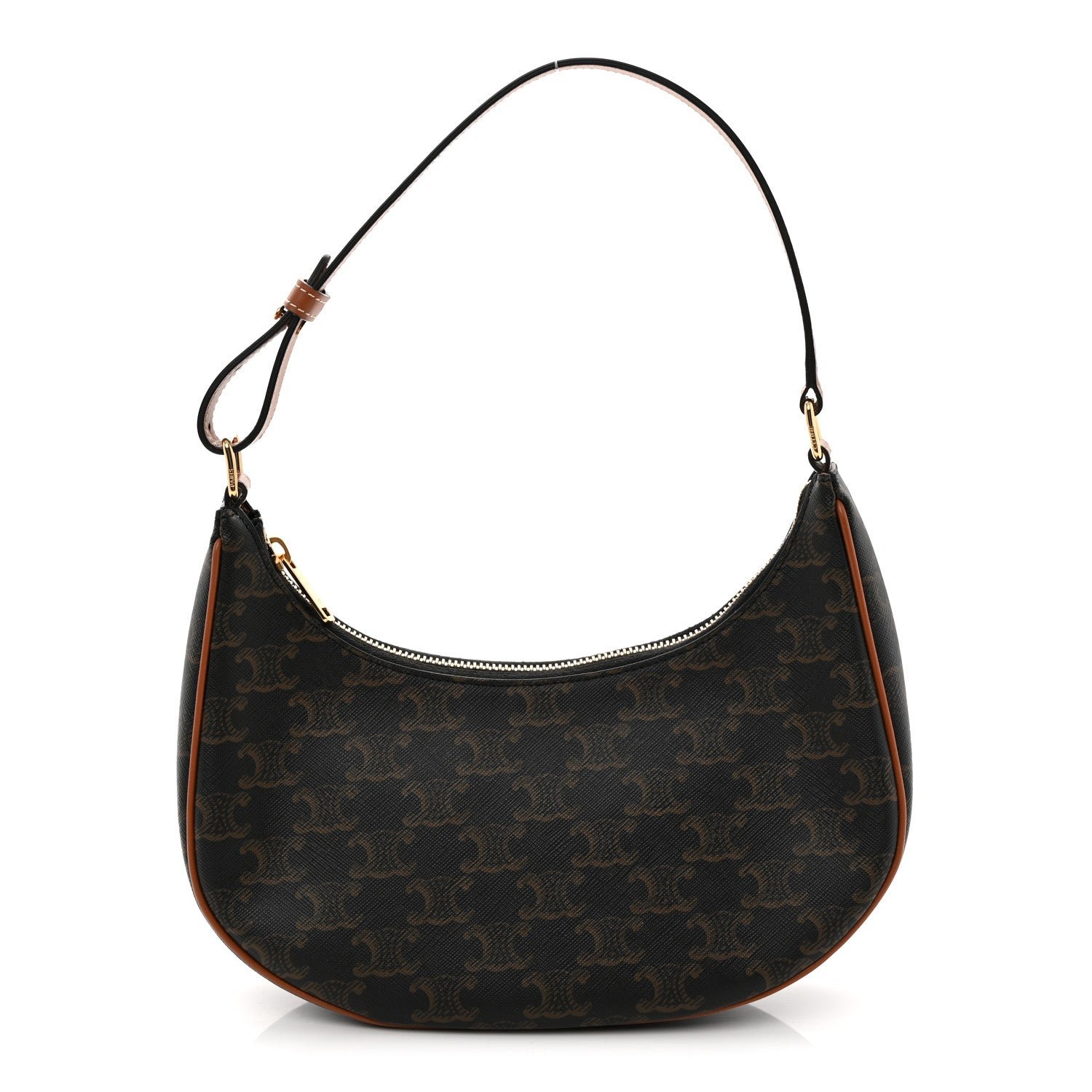 Triomphe Canvas Calfskin Ava Shoulder Bag Tan