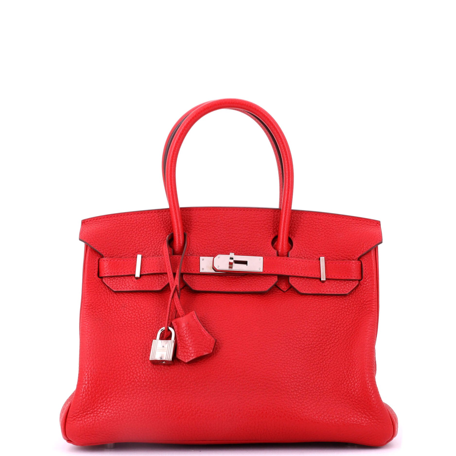 Hermes Birkin Handbag Rouge Casaque Togo with Palladium Hardware 30