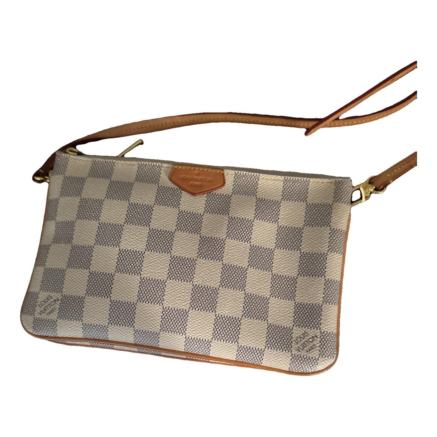Double zip leather clutch bag