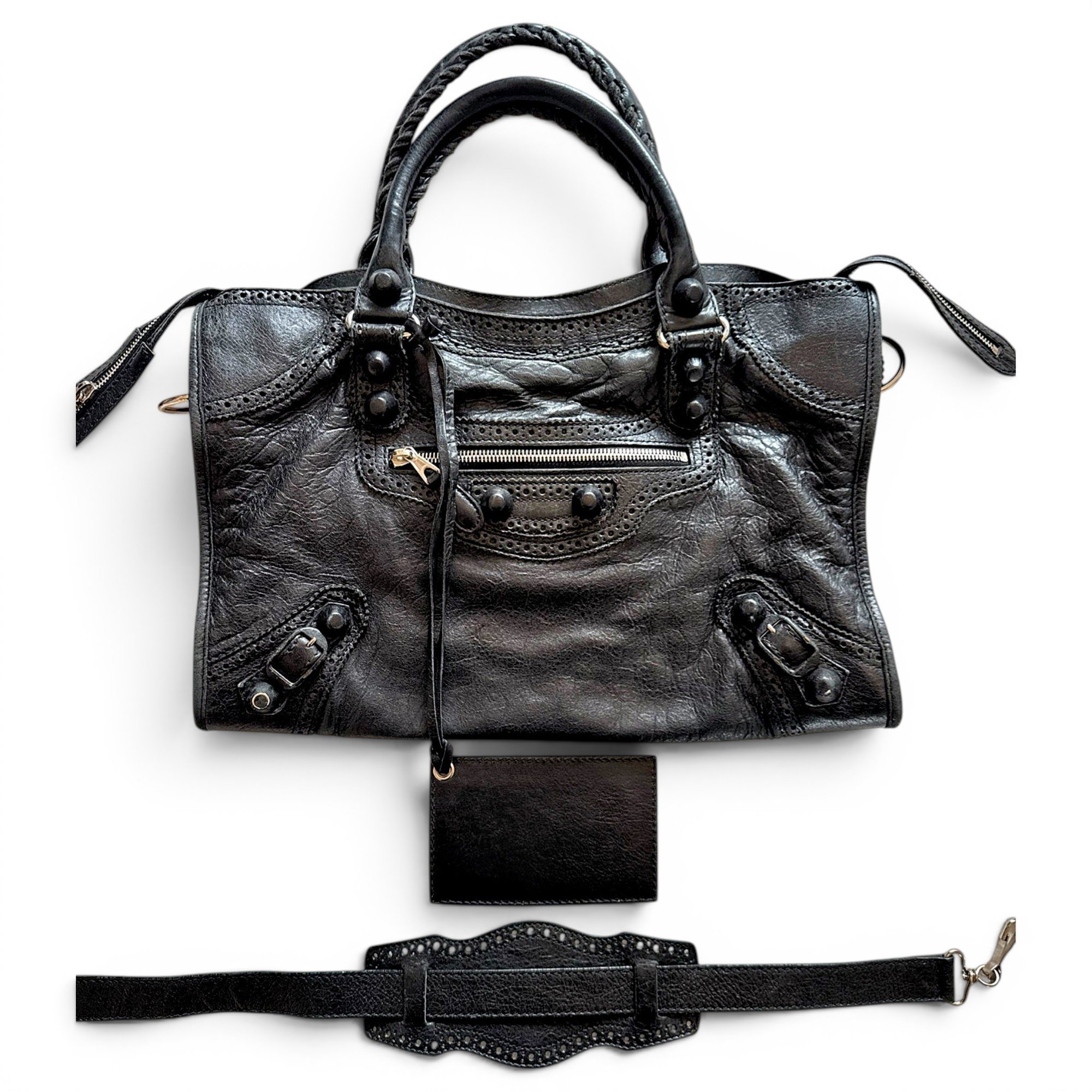 City leather handbag