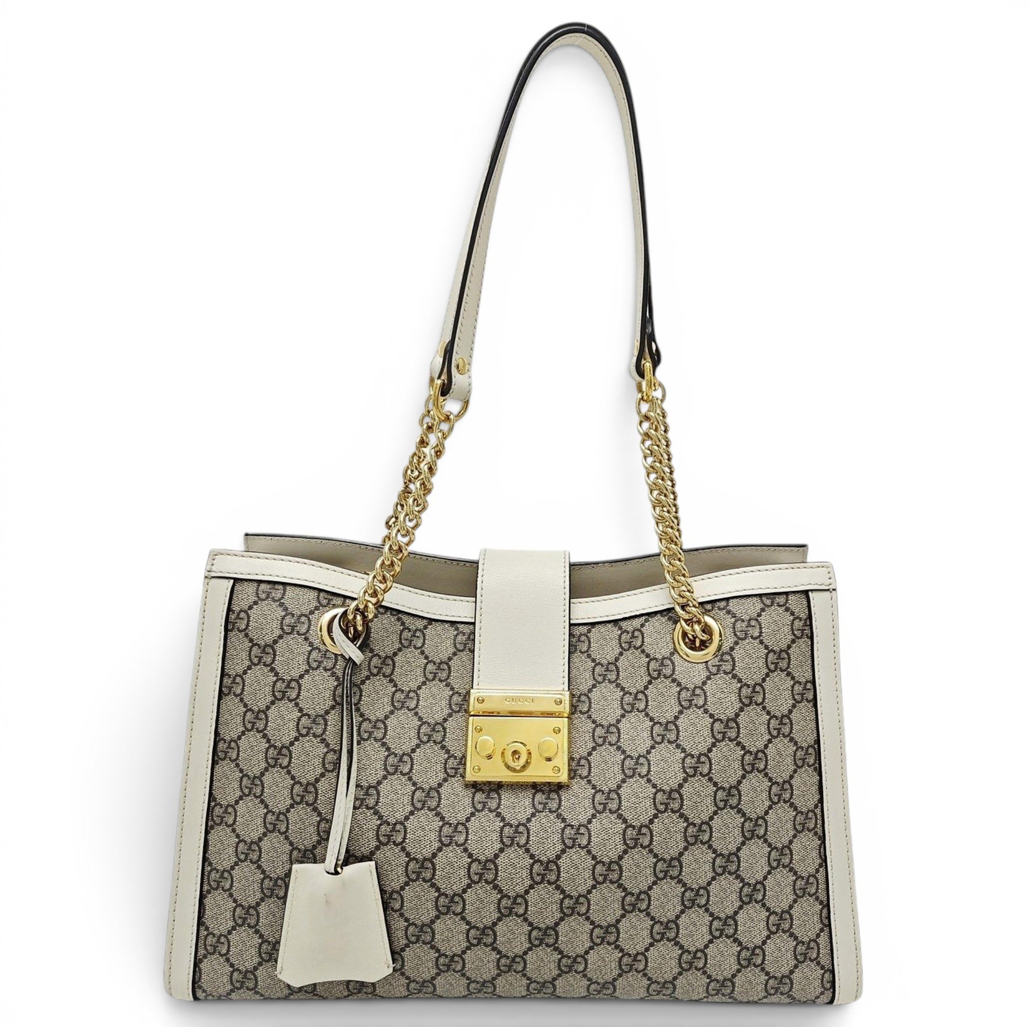 Padlock leather handbag