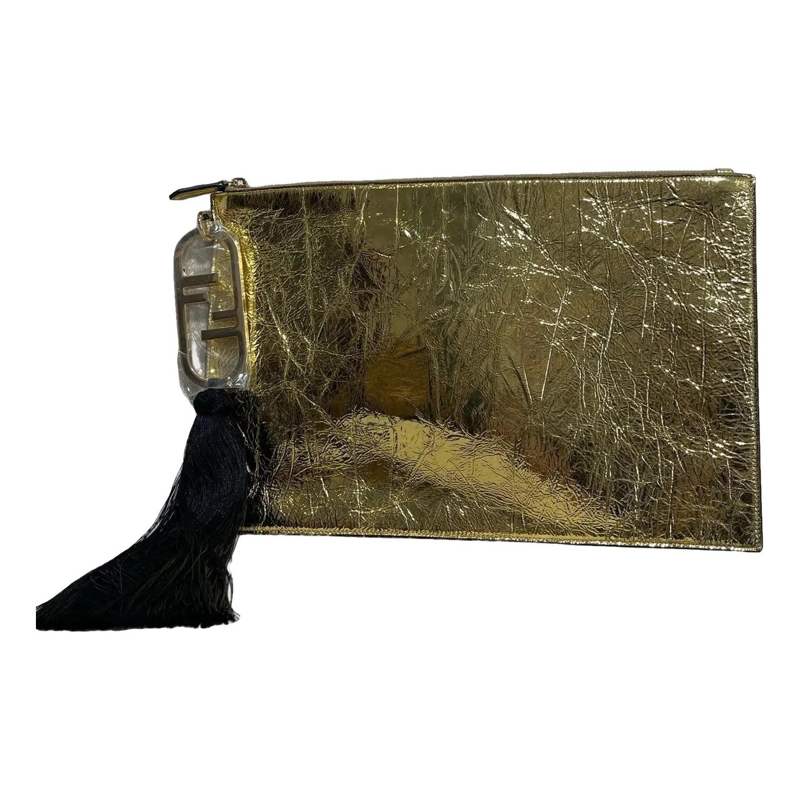 FF leather clutch bag