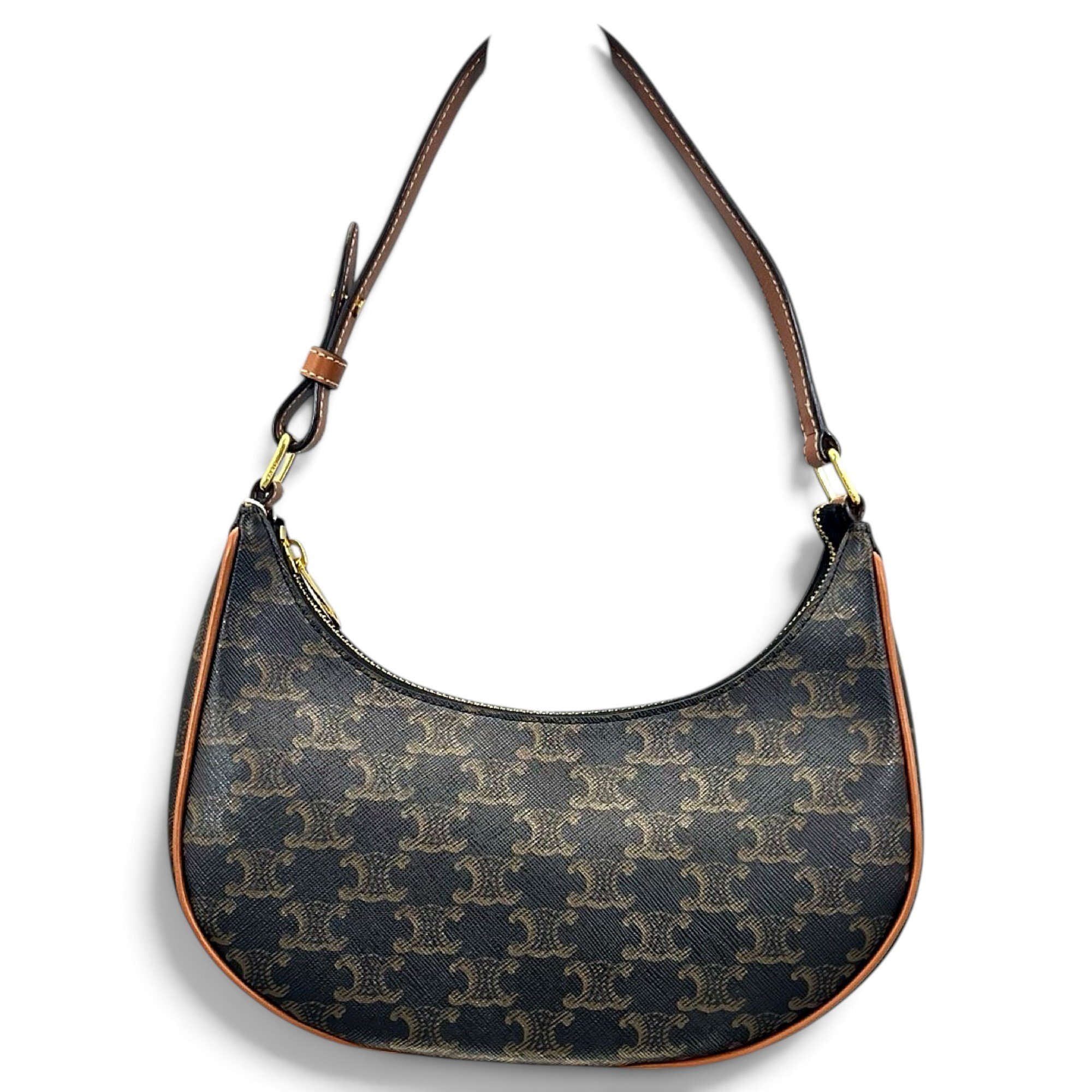 Triomphe Halfmoon leather handbag