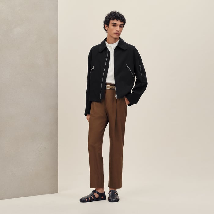 Noir Zipped Straight Cut Jacket