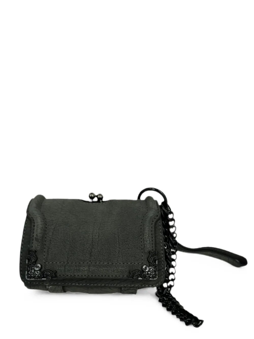chain-strap flap leather shoulder bag