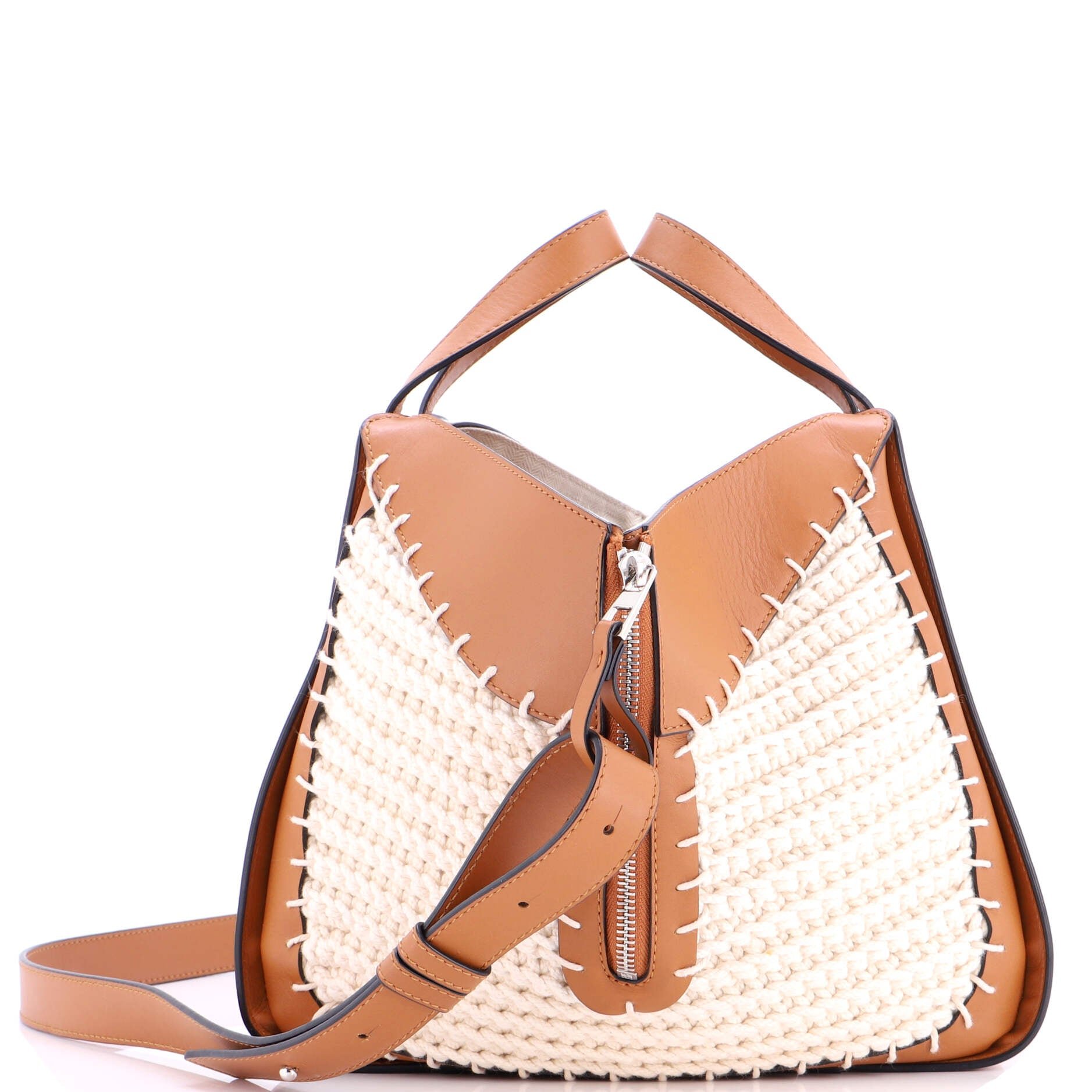 Loewe Hammock Bag Leather and Crochet Small