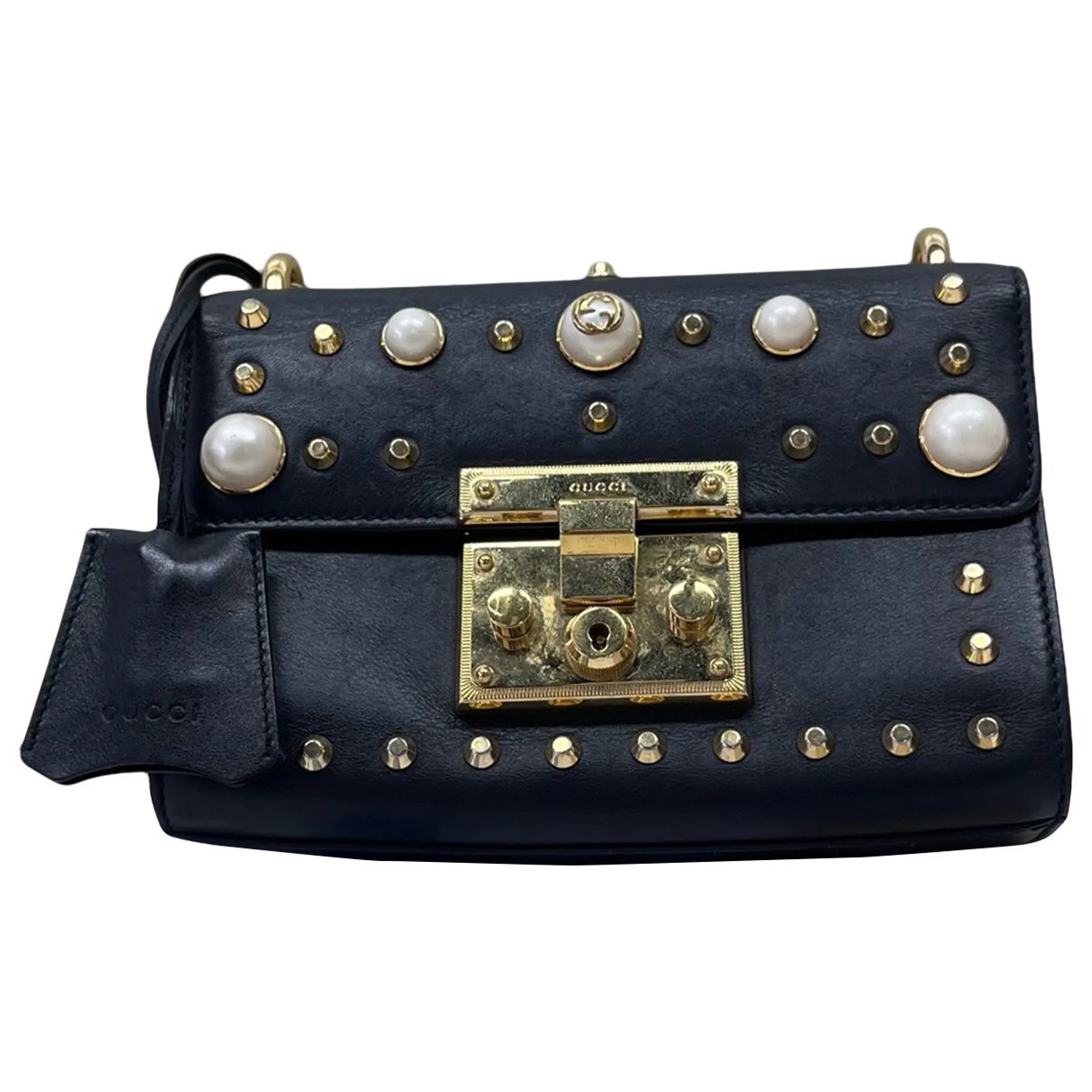 Padlock leather crossbody bag