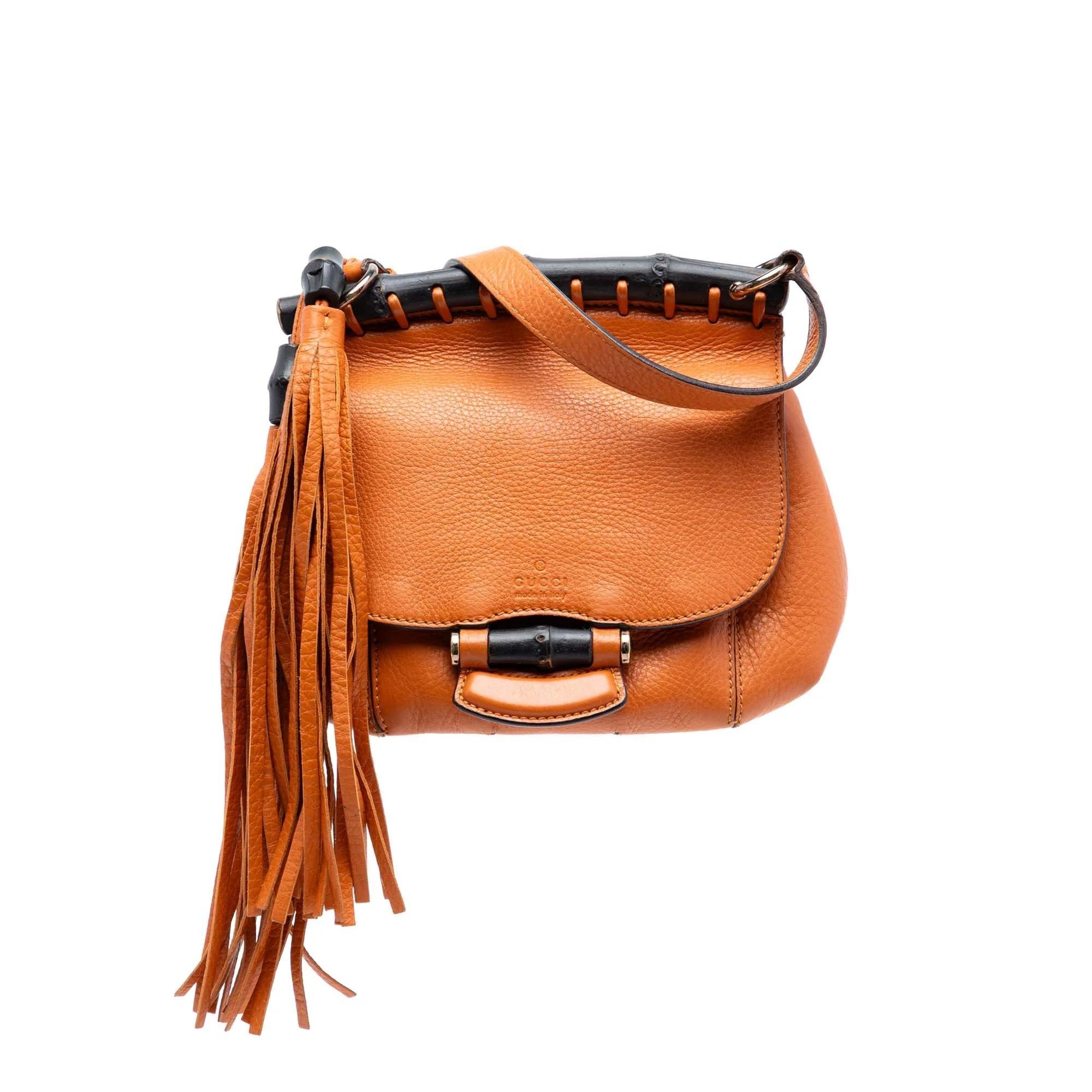 Bamboo leather crossbody bag