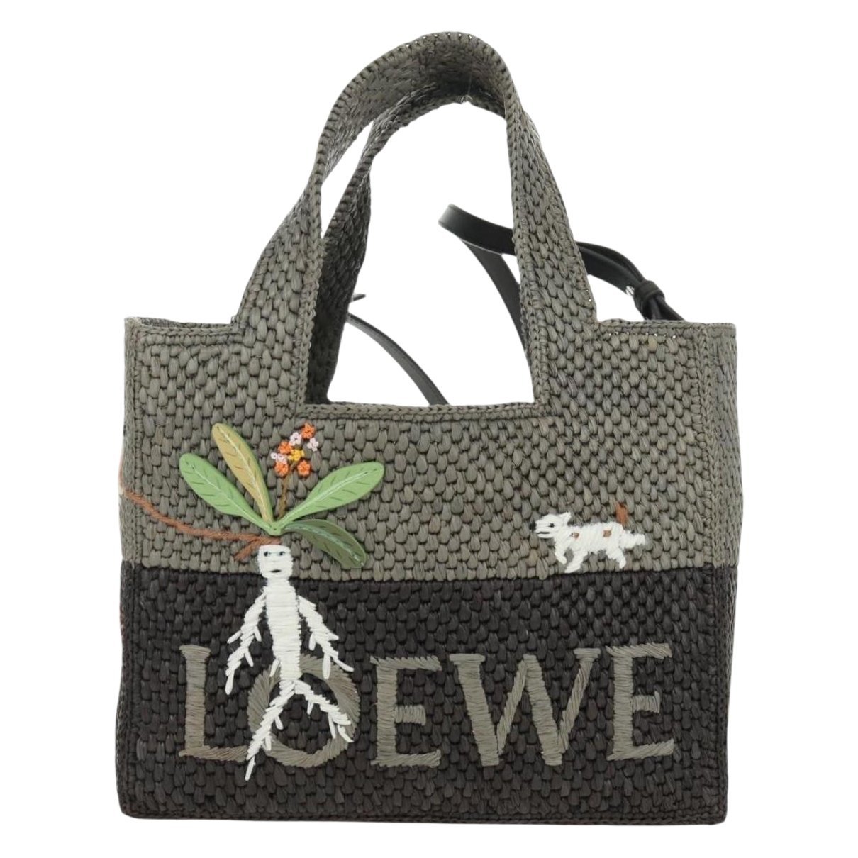 Font leather tote