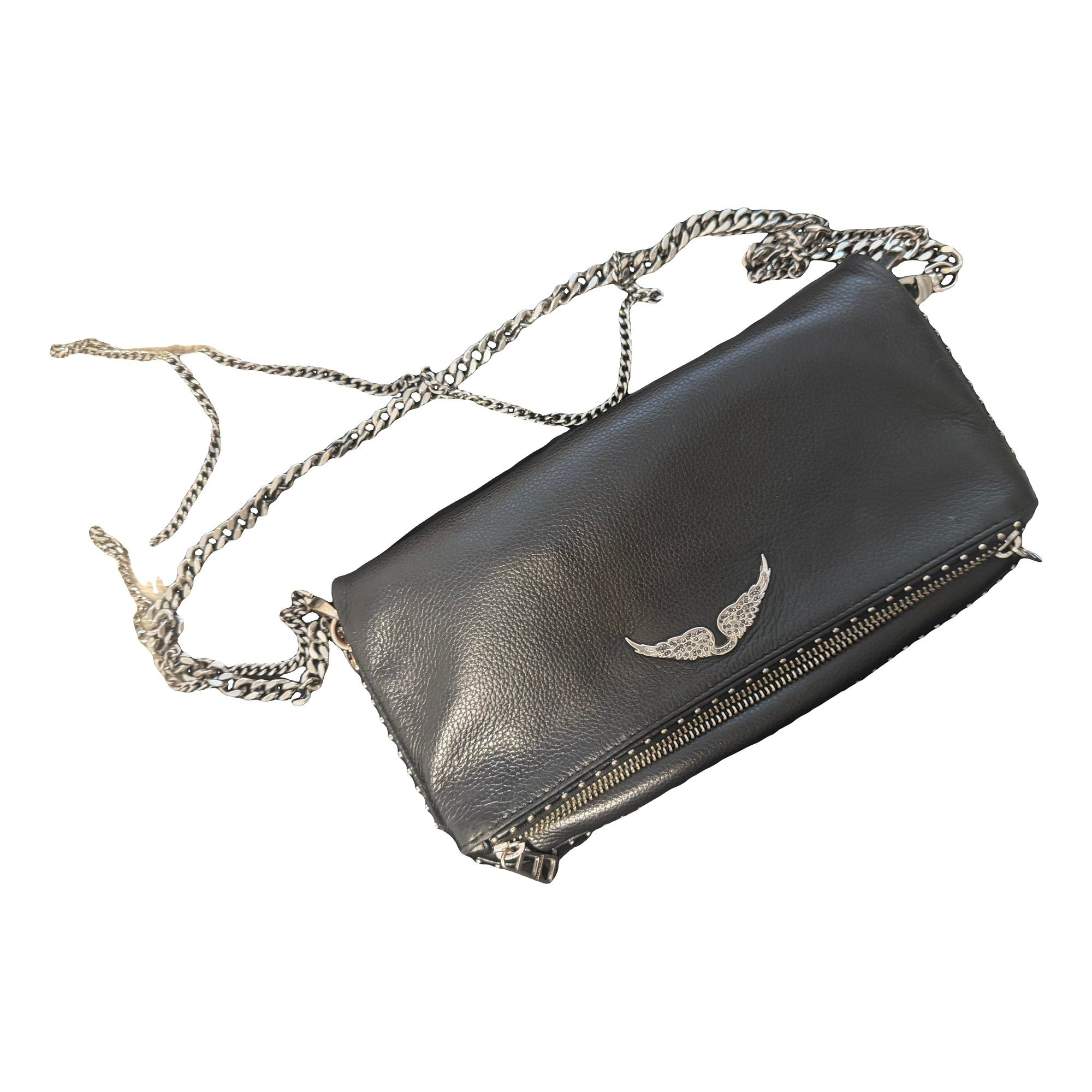 Rock leather clutch bag