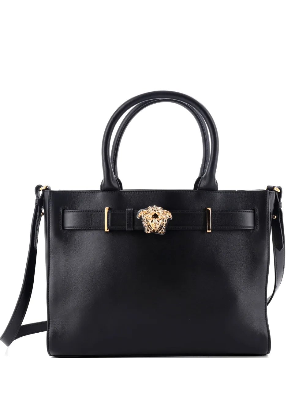 Palazzo Medusa Belted Convertible Leather Large tote bag
