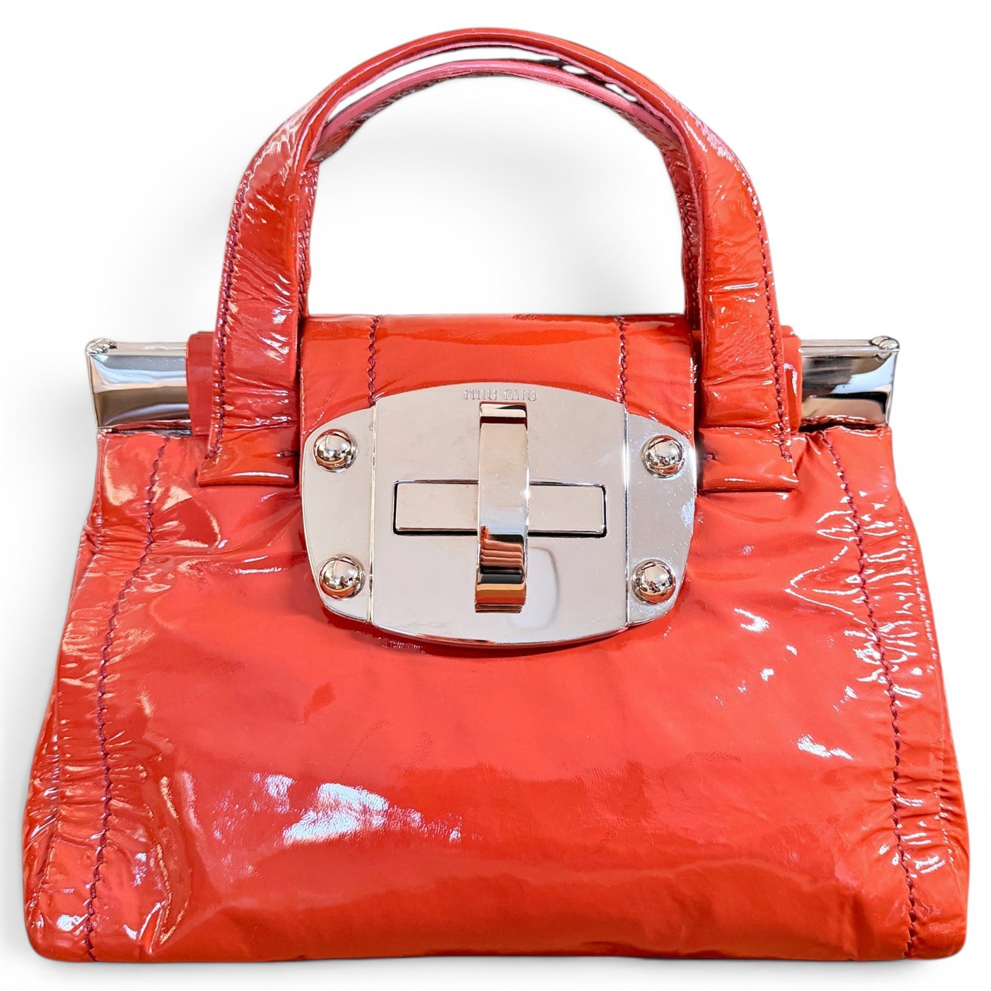 Patent leather handbag