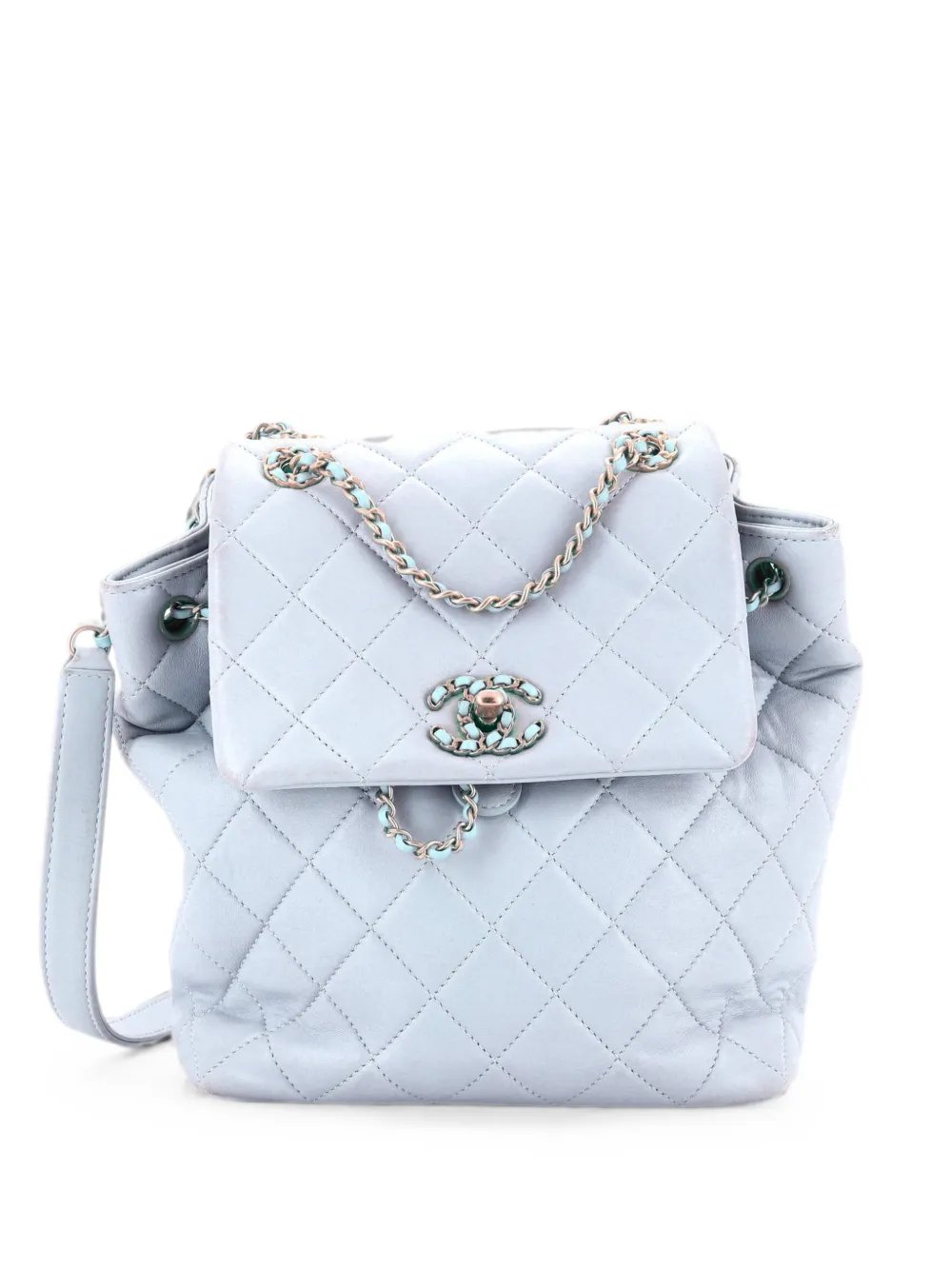 Chain Infinity Drawstring Quilted Lambskin Small backpack