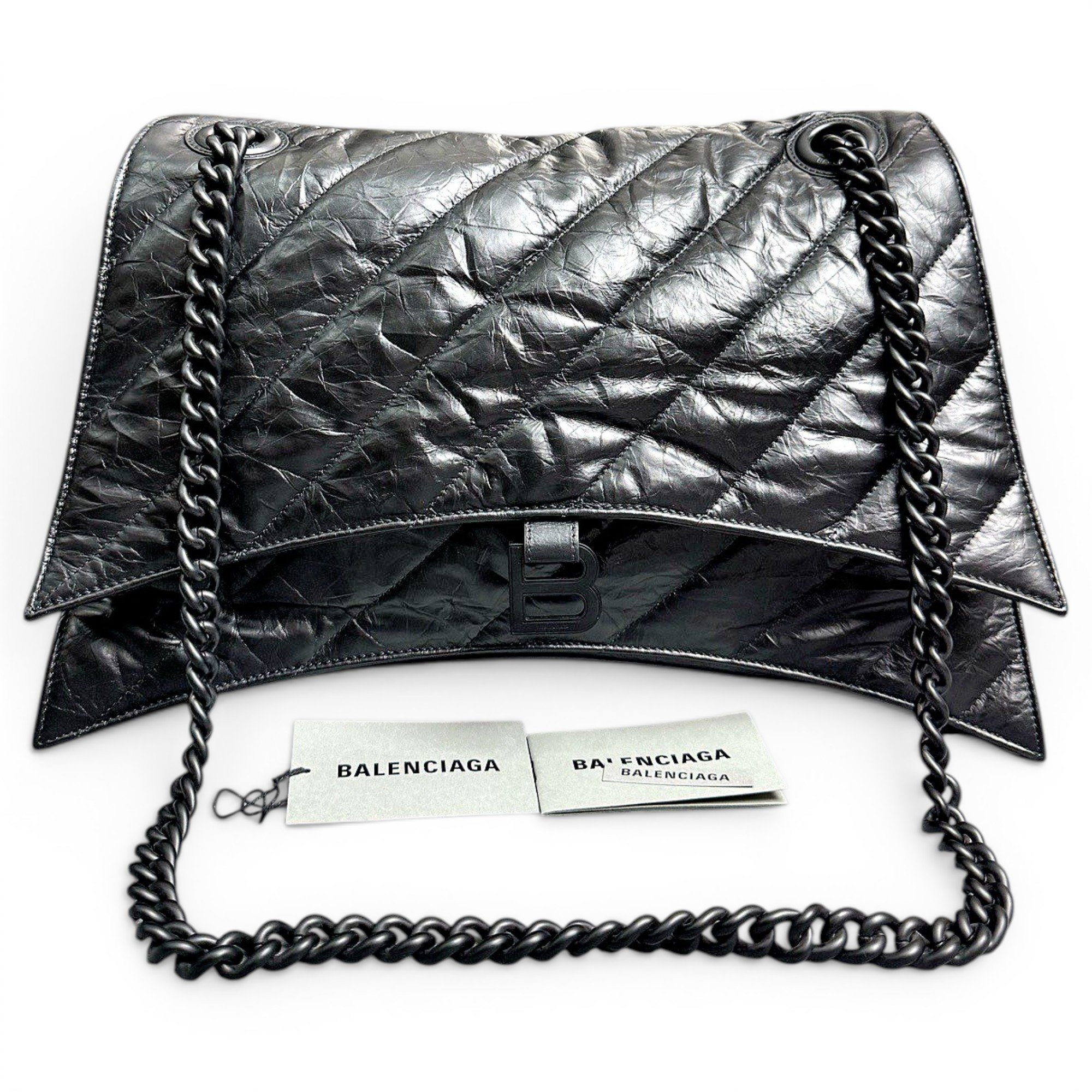 Crush leather handbag