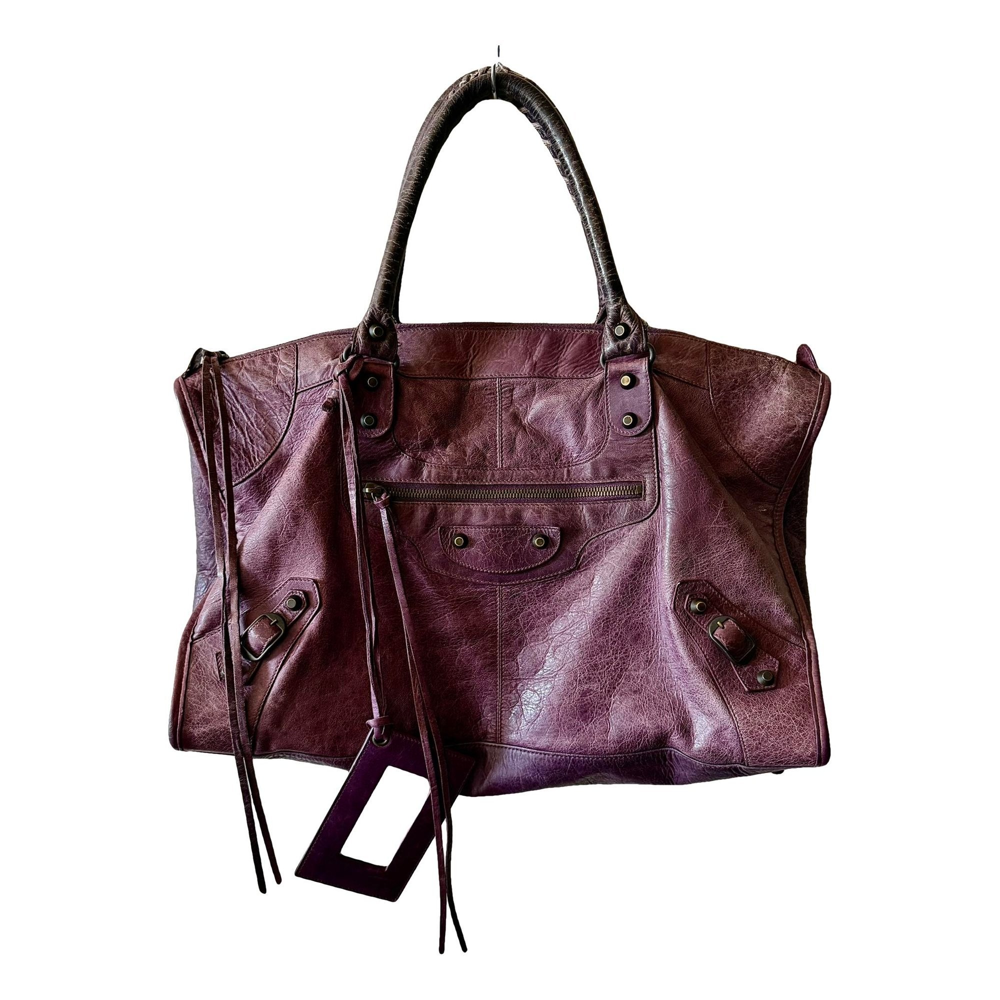 Work leather handbag