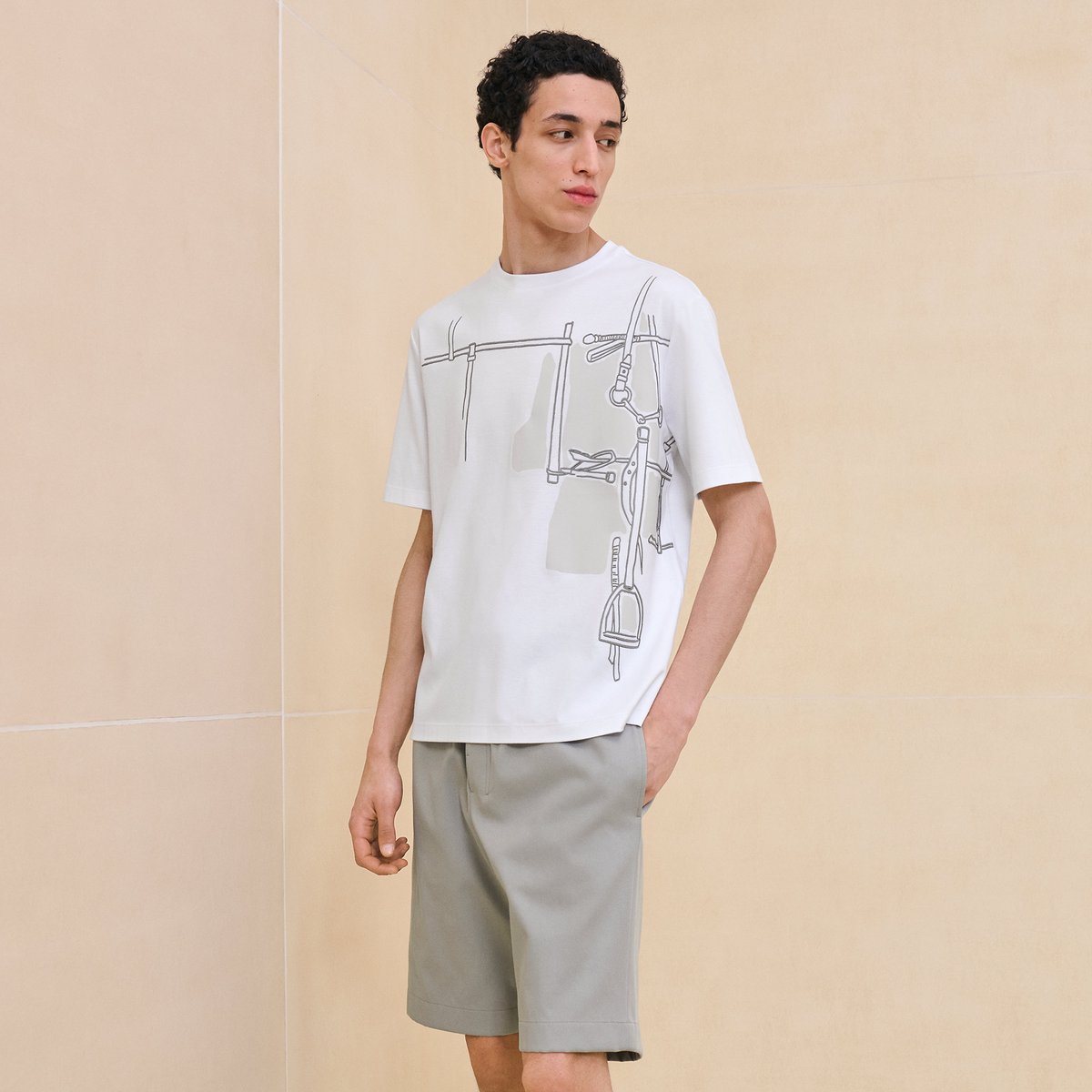 【シンプルオシャレ★】HERMES arnais en Gouache 3D Tシャツ Hermès 