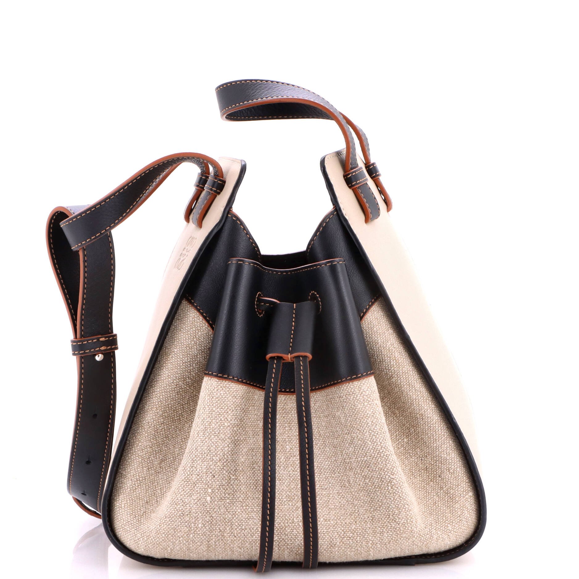 Hammock Bag Leather and Canvas Small