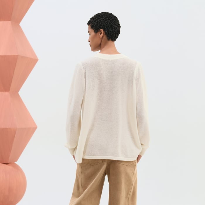 Blanc Naturel Cashmere Long-sleeve Sweater