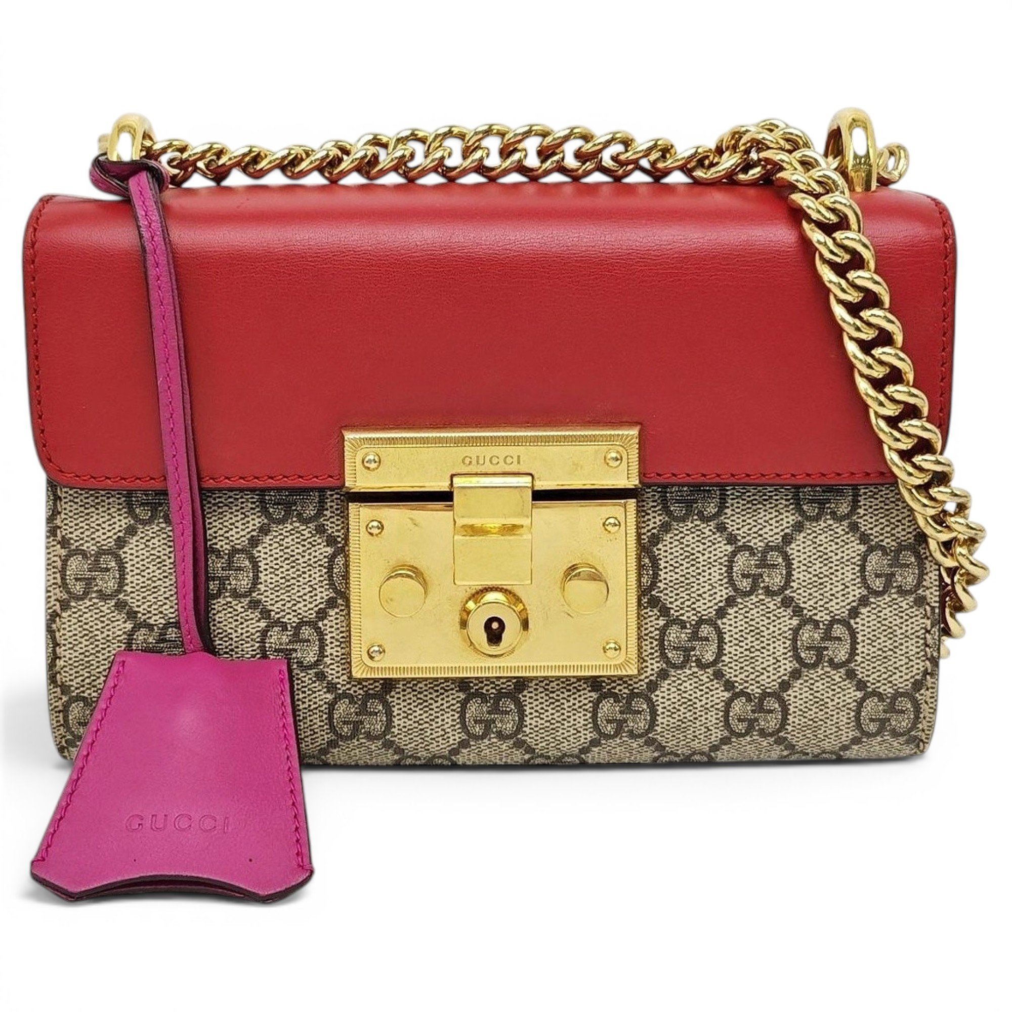 Padlock leather handbag