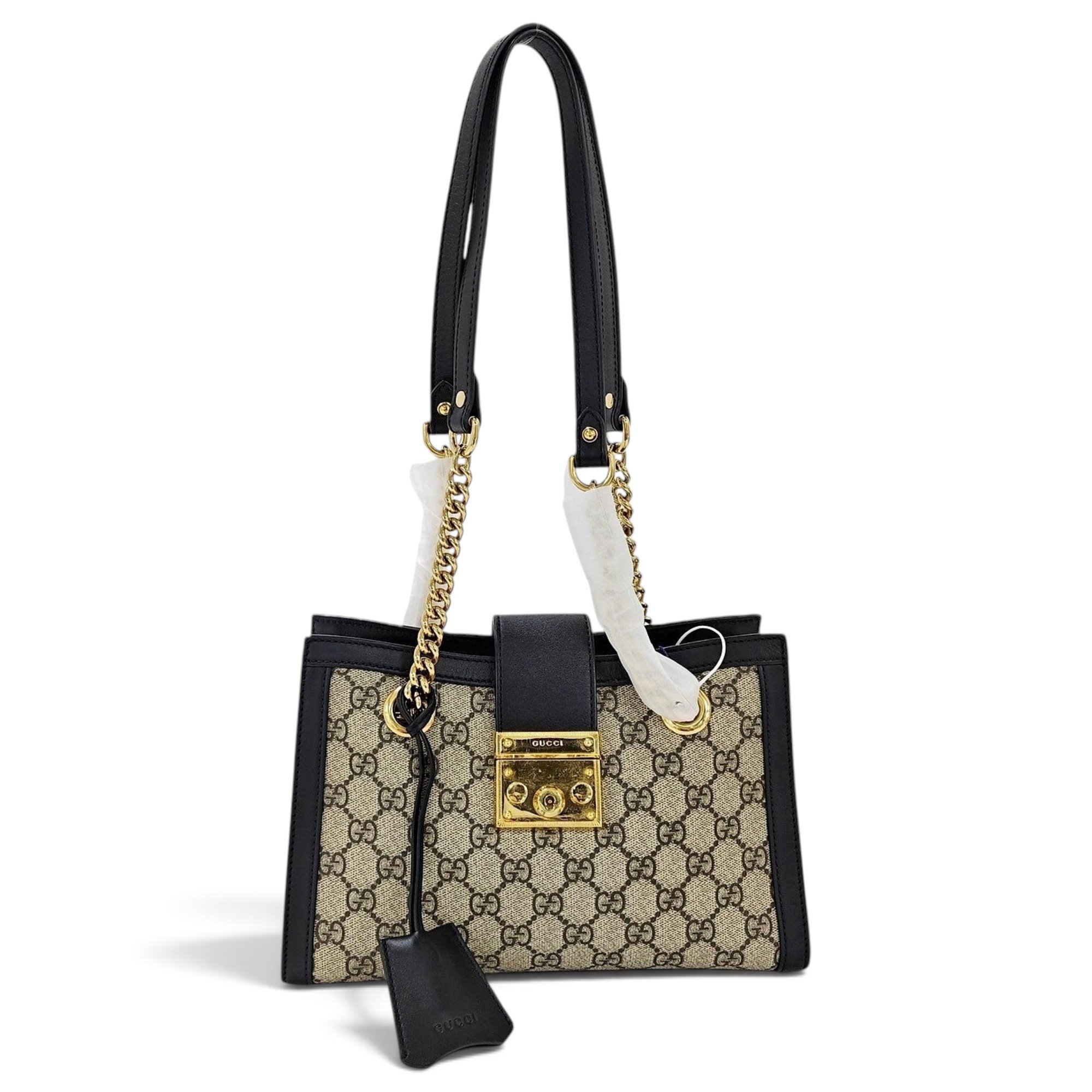 Padlock leather handbag