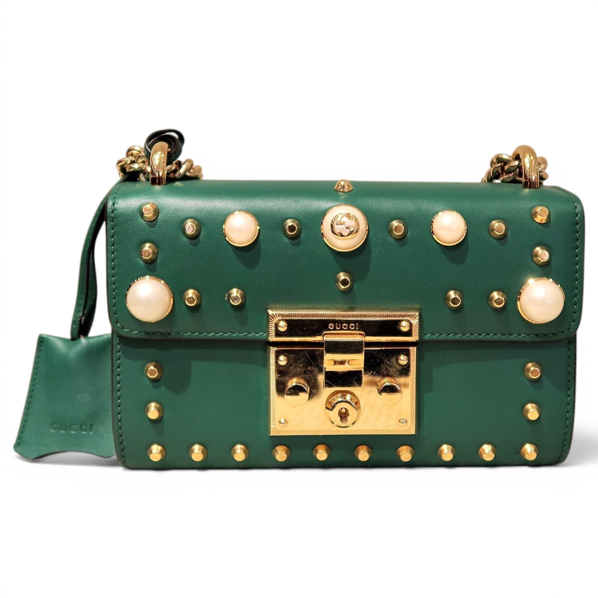 Padlock leather crossbody bag