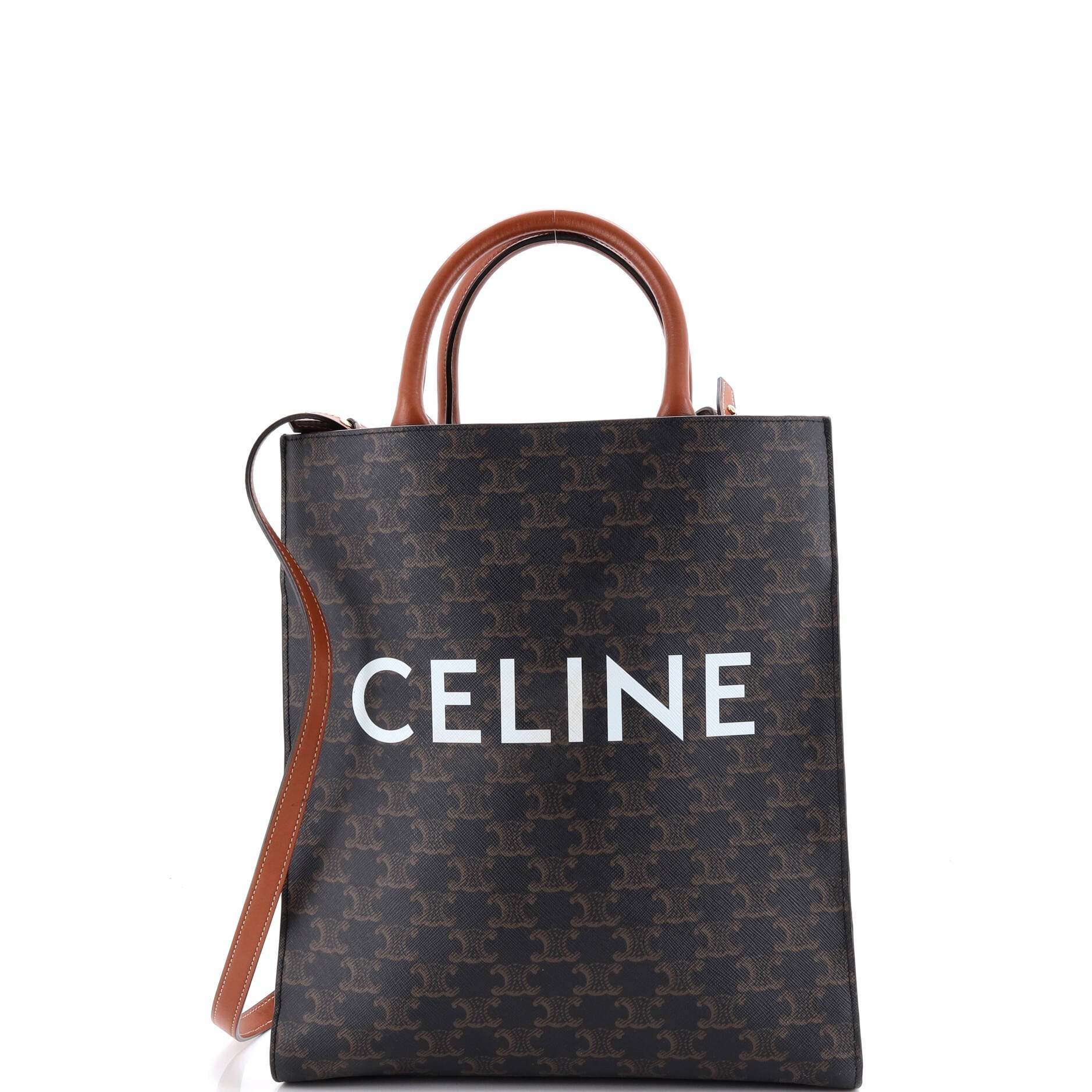 Vertical Cabas Tote Triomphe Coated Canvas Small