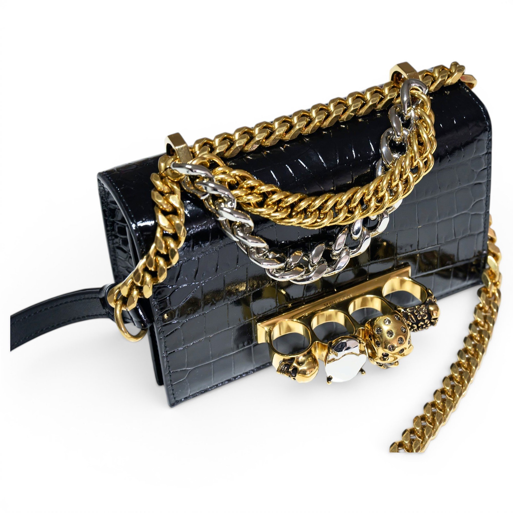 Alexander McQueen Knuckle leather crossbody bag