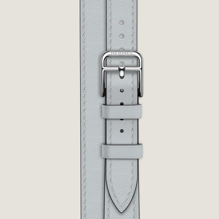 Bleu Glacier Band Apple Watch Hermès Double Tour 42 MM Attelage