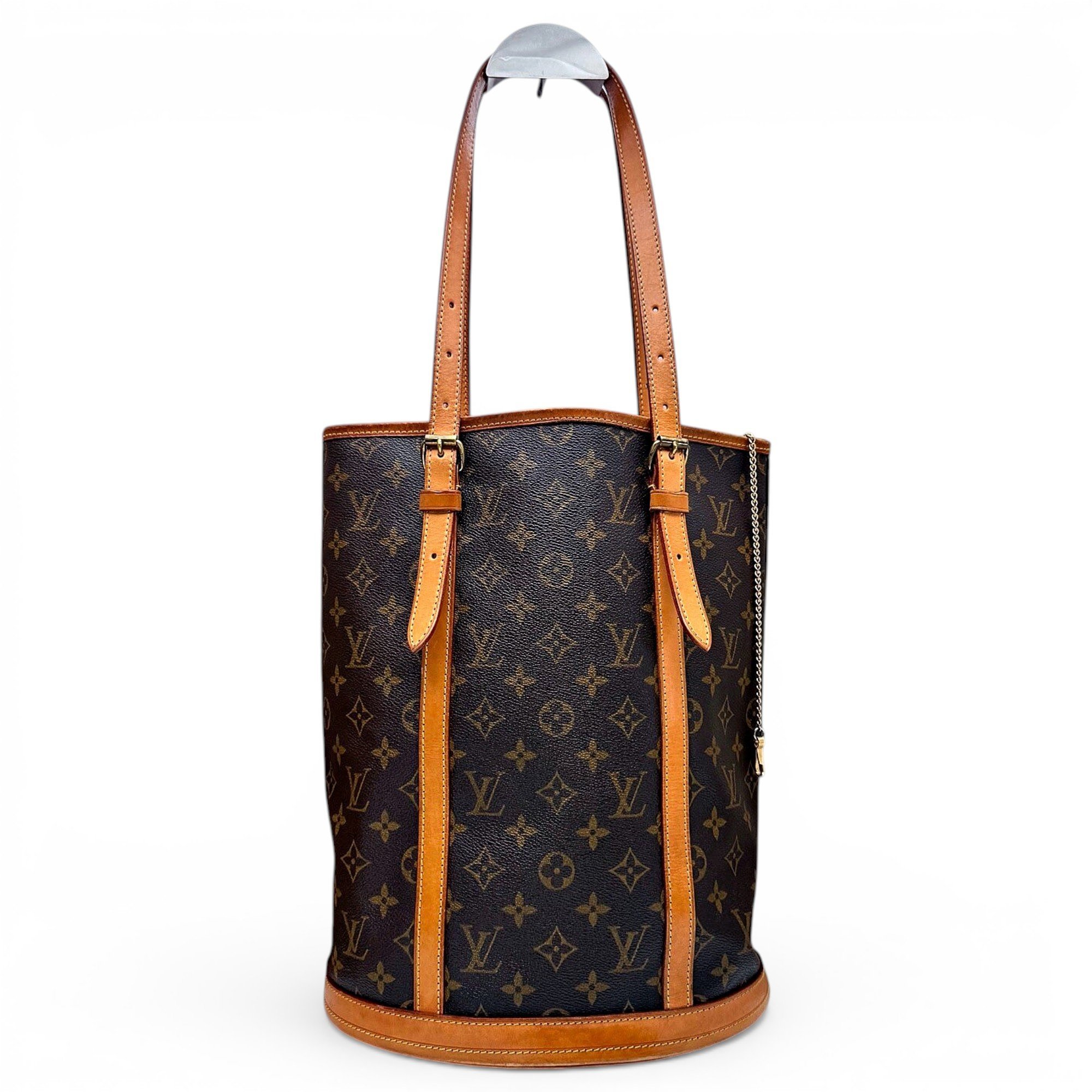 Bucket leather handbag