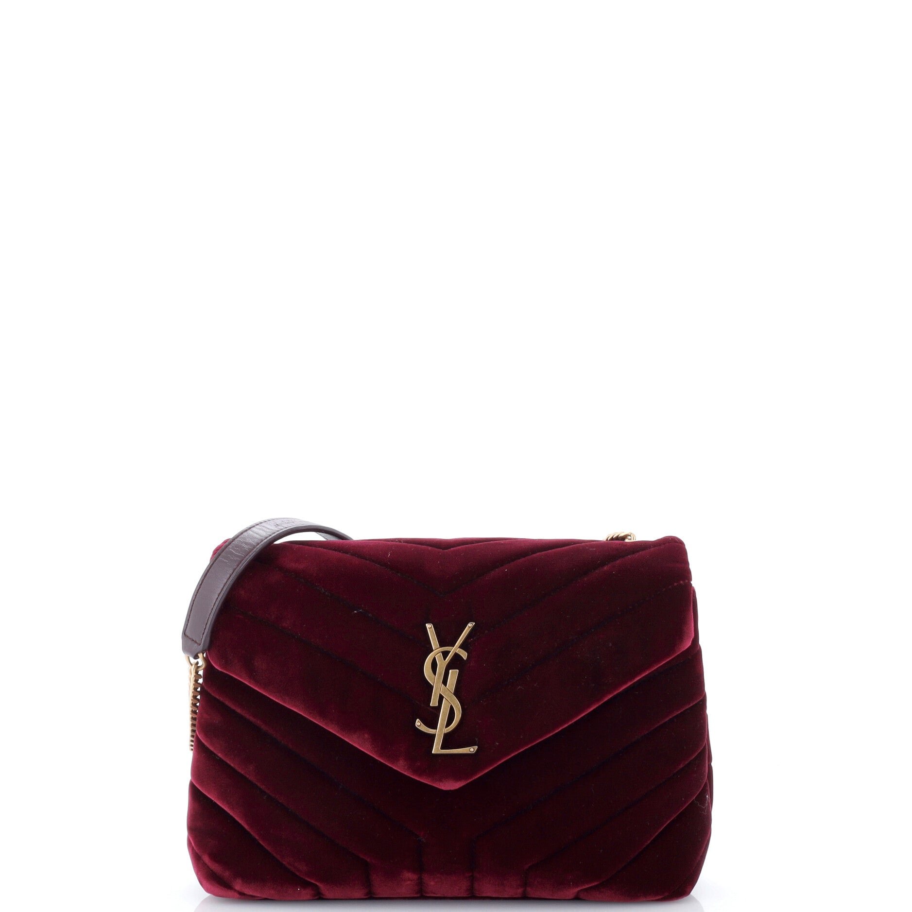Loulou Shoulder Bag Matelasse Chevron Velvet Small