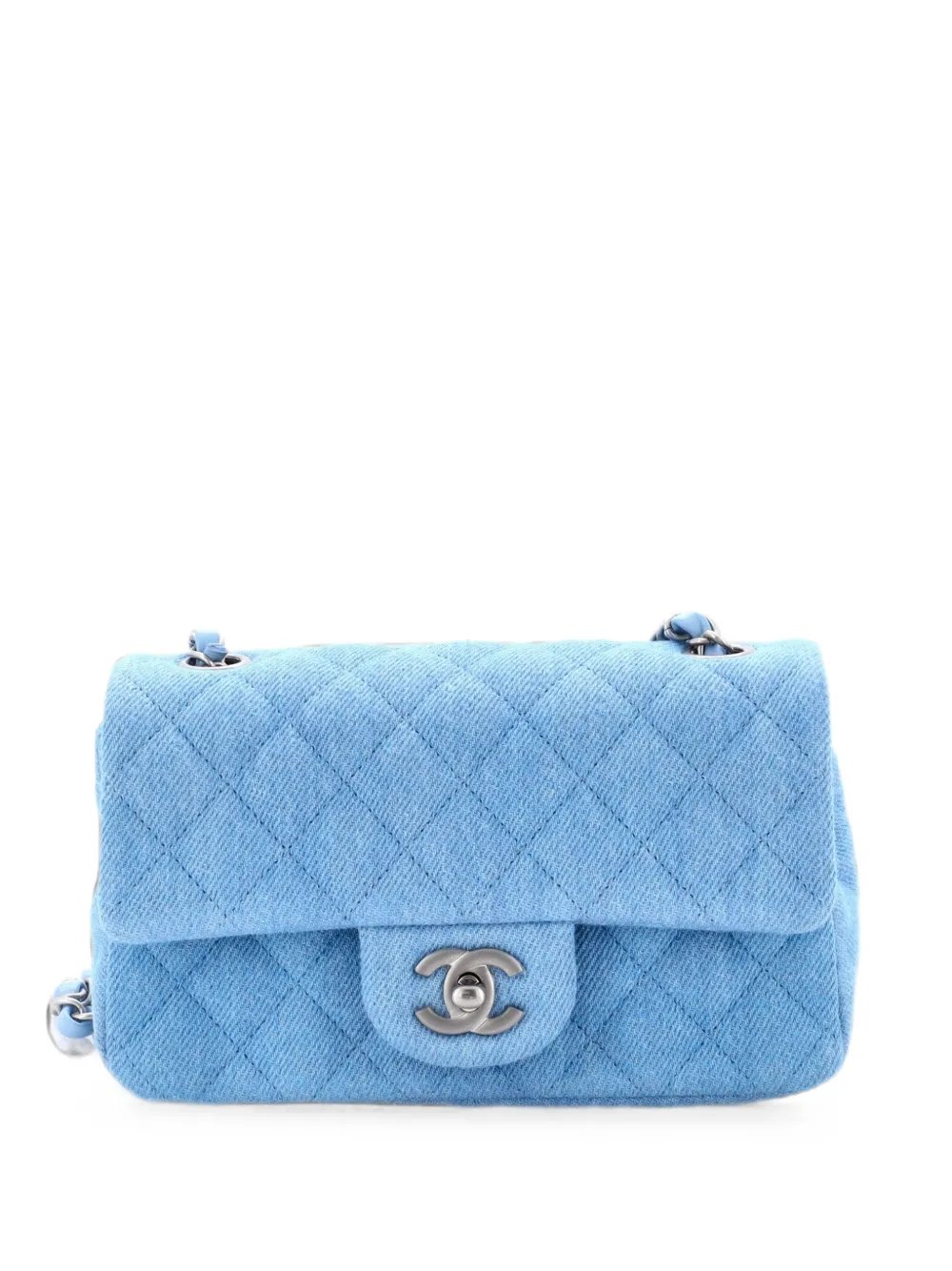 Classic Single Flap Bag Quilted Denim Mini shoulder bag