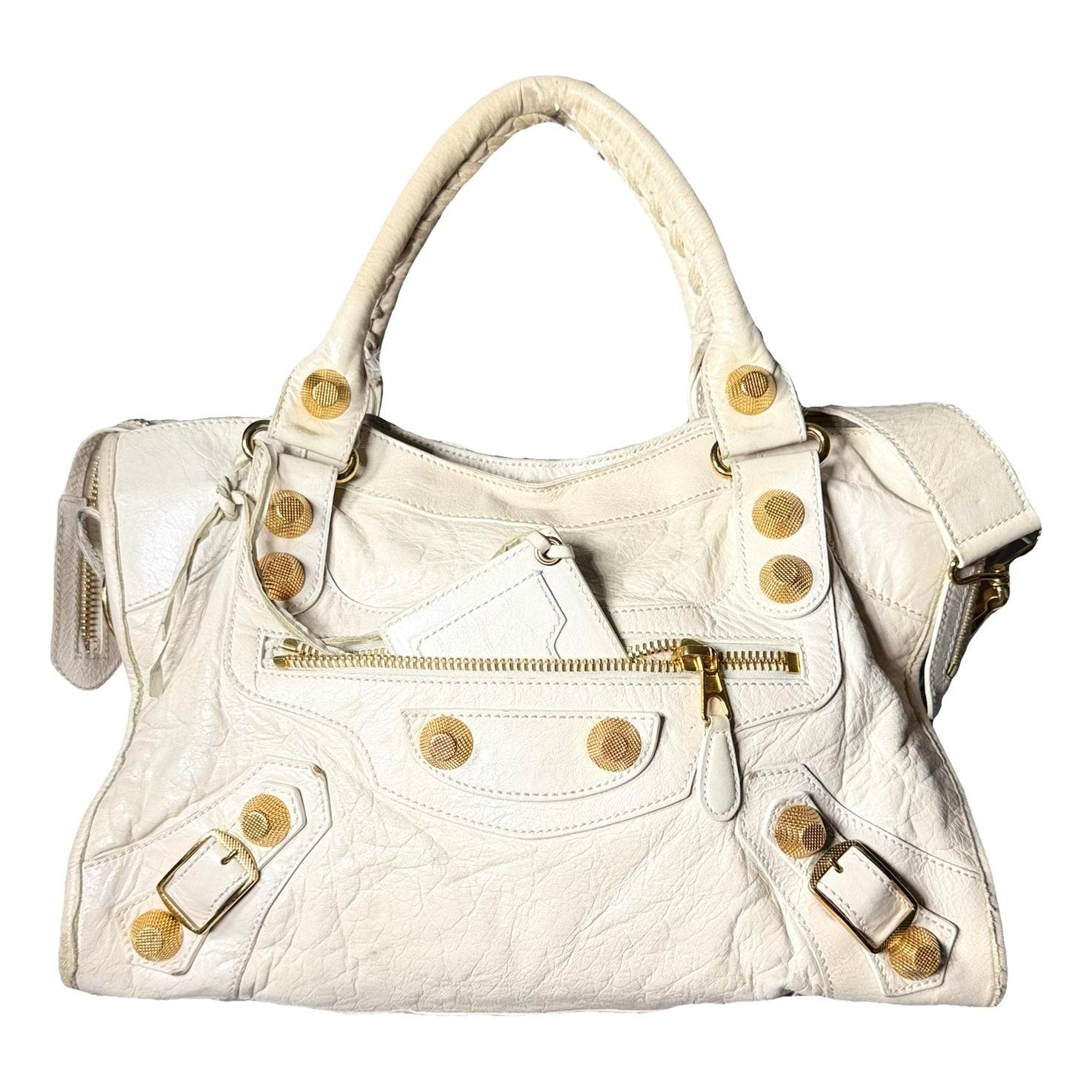 City leather handbag