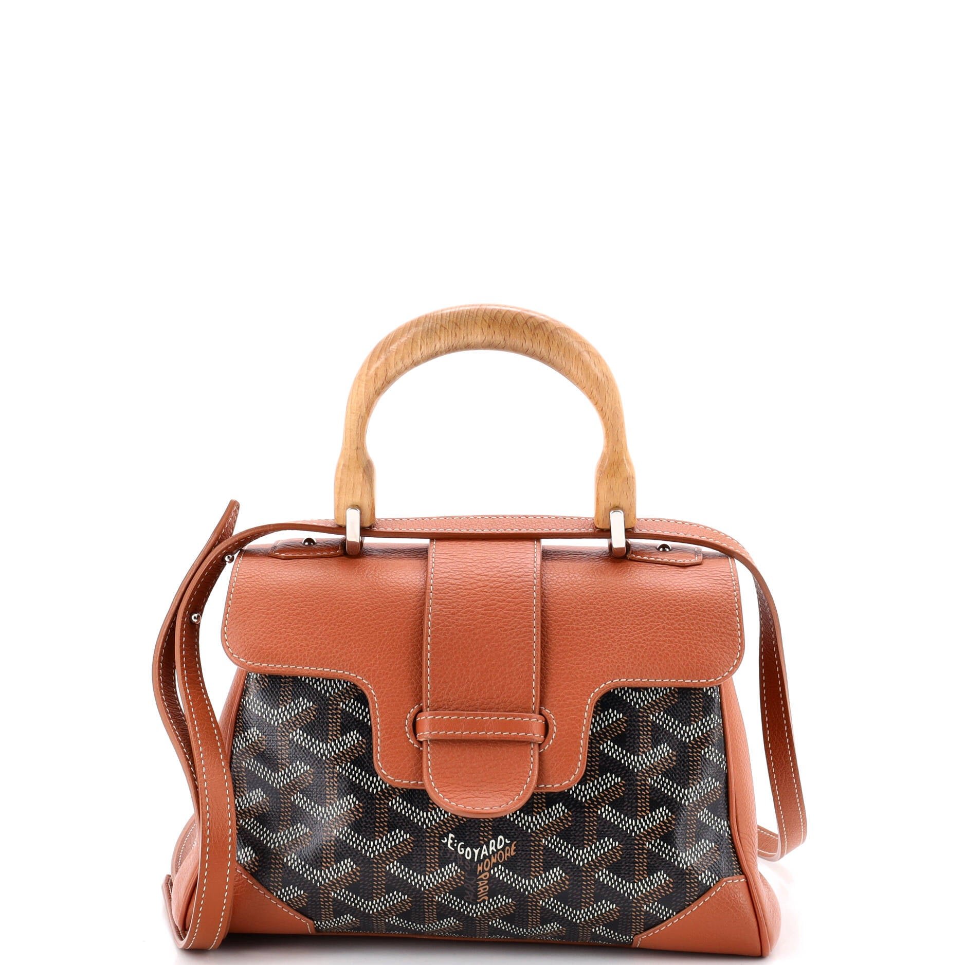 Saigon Top Handle Bag Coated Canvas with Leather Mini