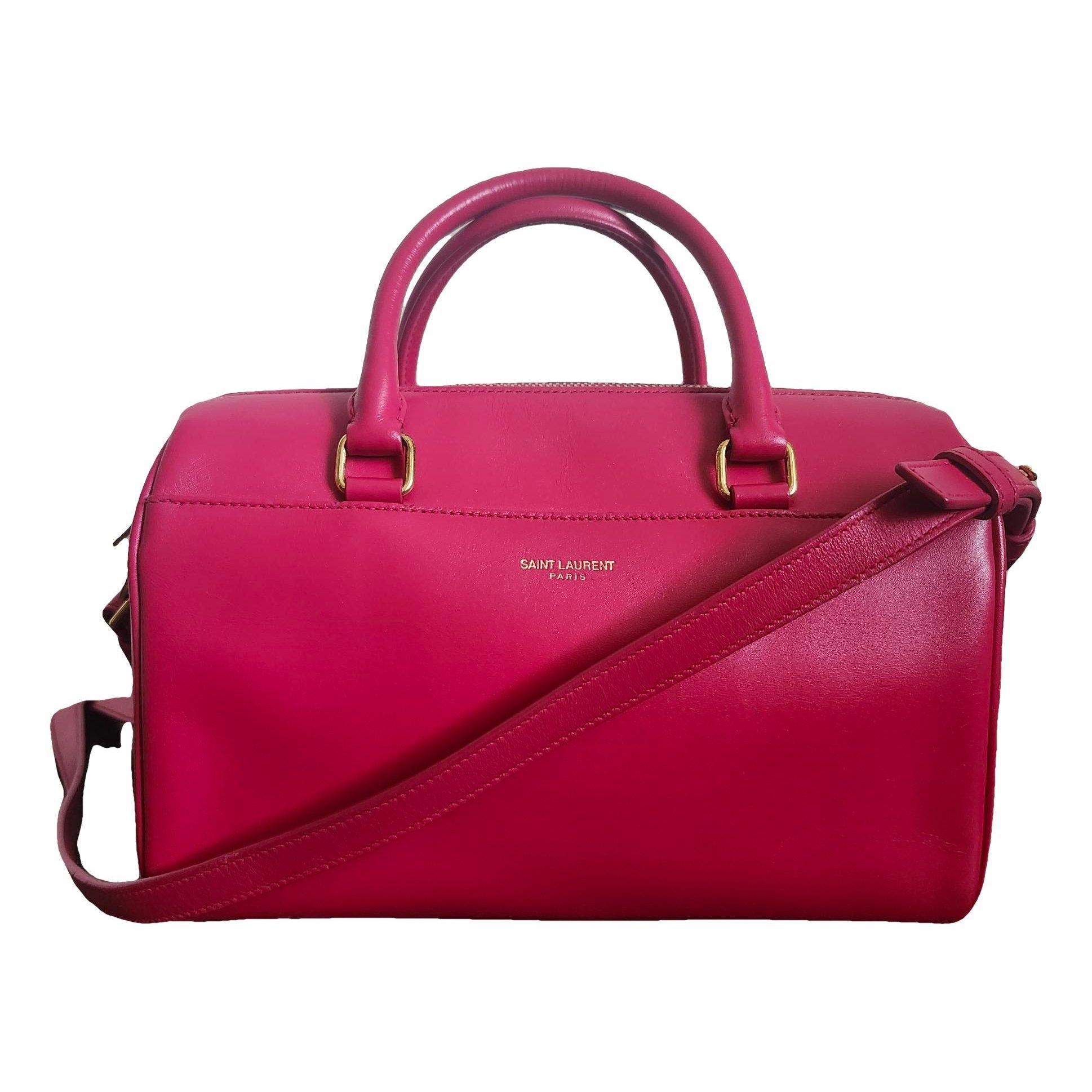 Duffle leather handbag