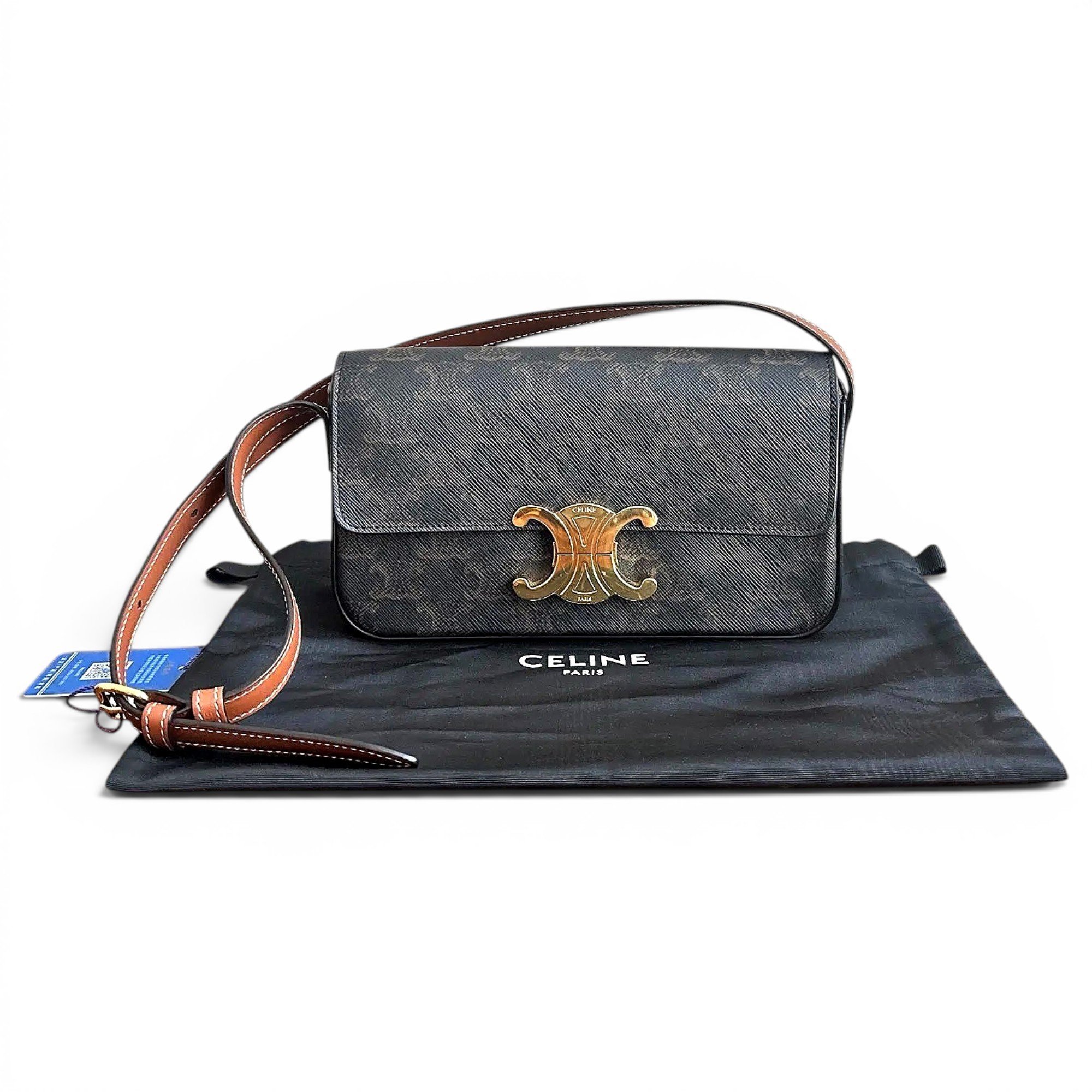 Triomphe Long vinyl crossbody bag