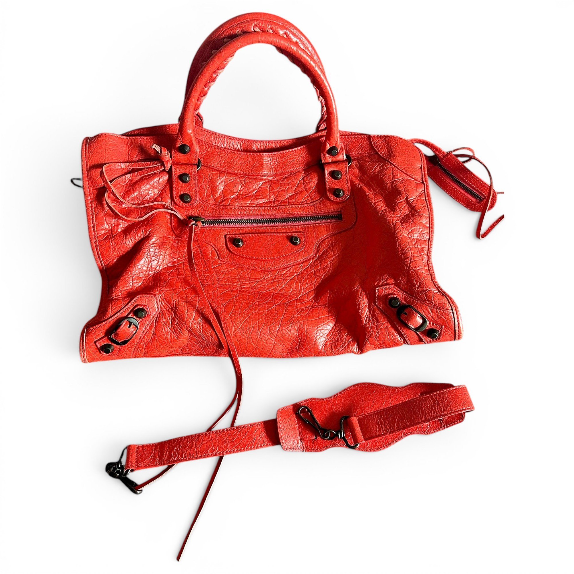 City leather handbag