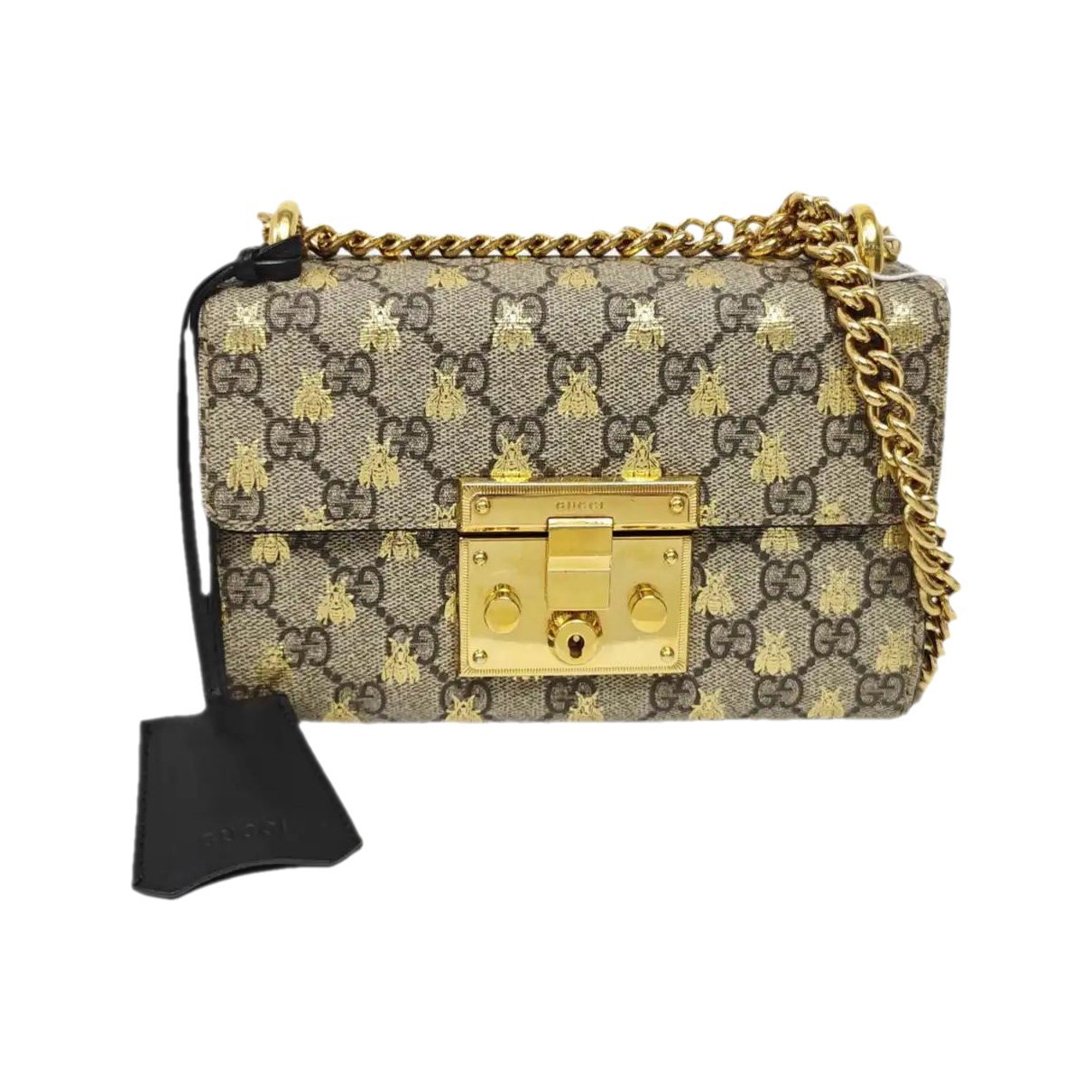 Padlock leather handbag