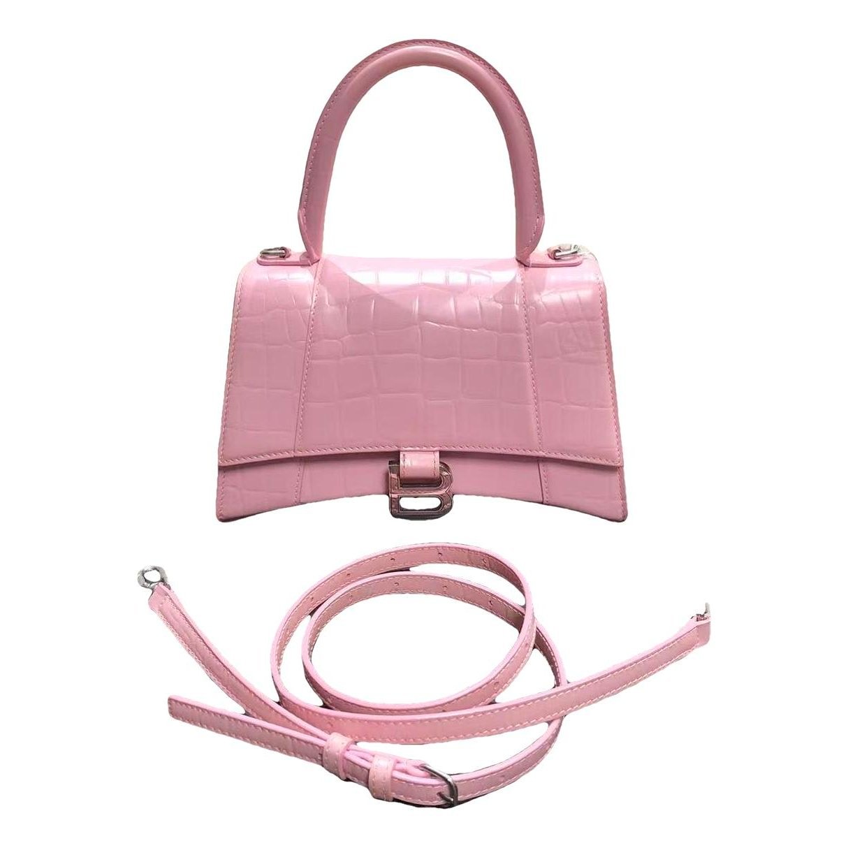 Hourglass leather handbag