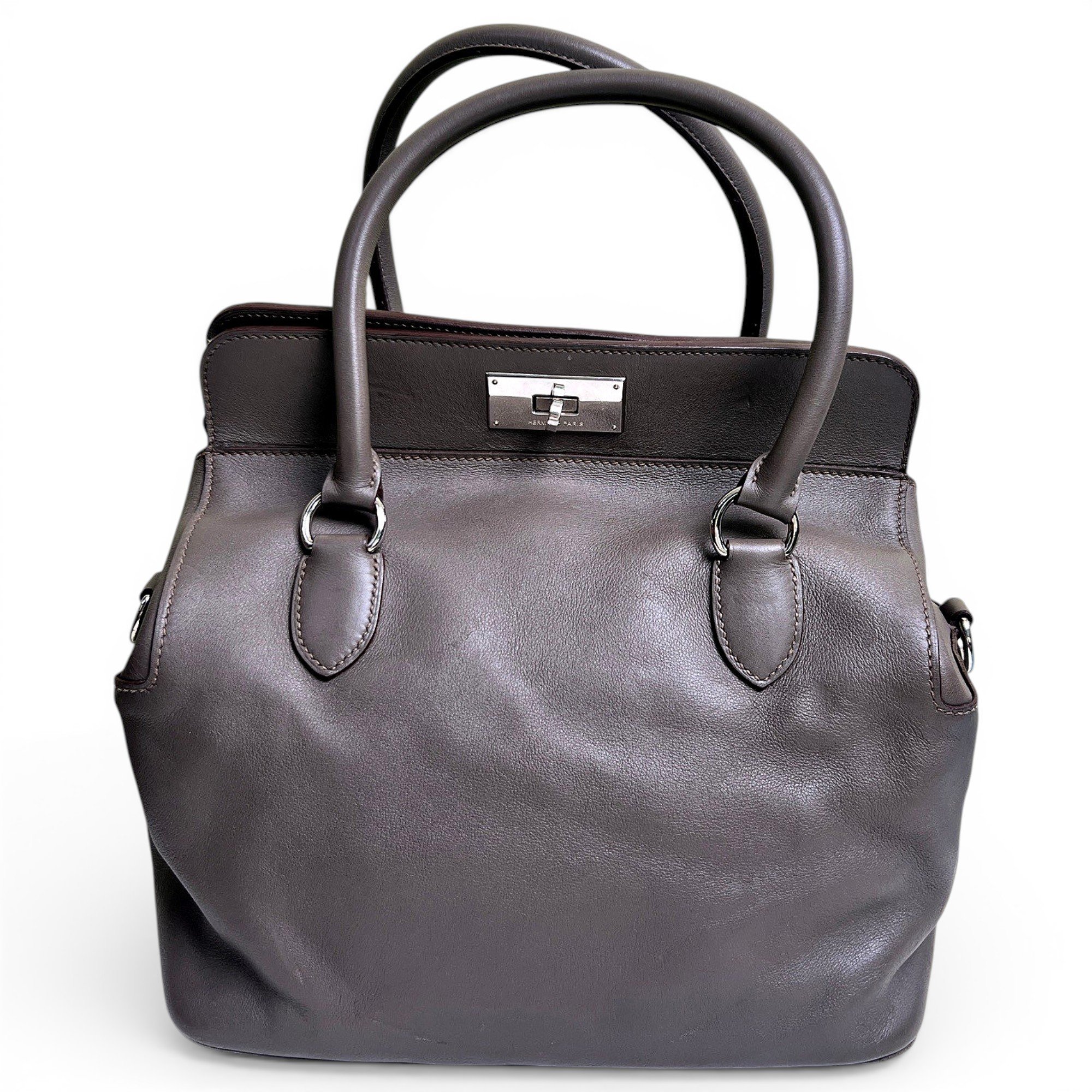 Toolbox leather handbag