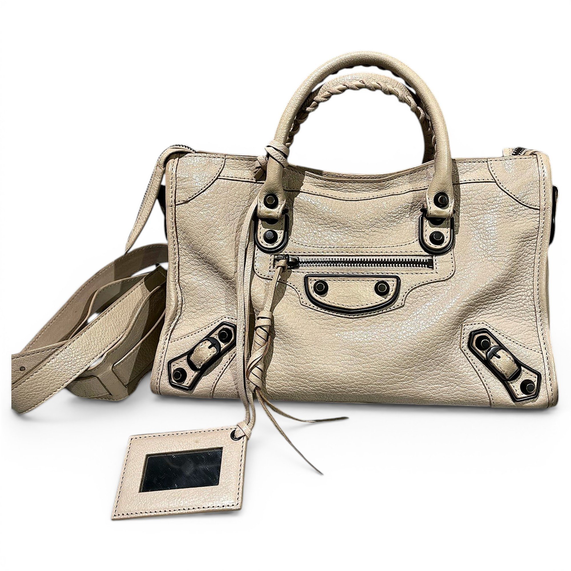 City leather handbag