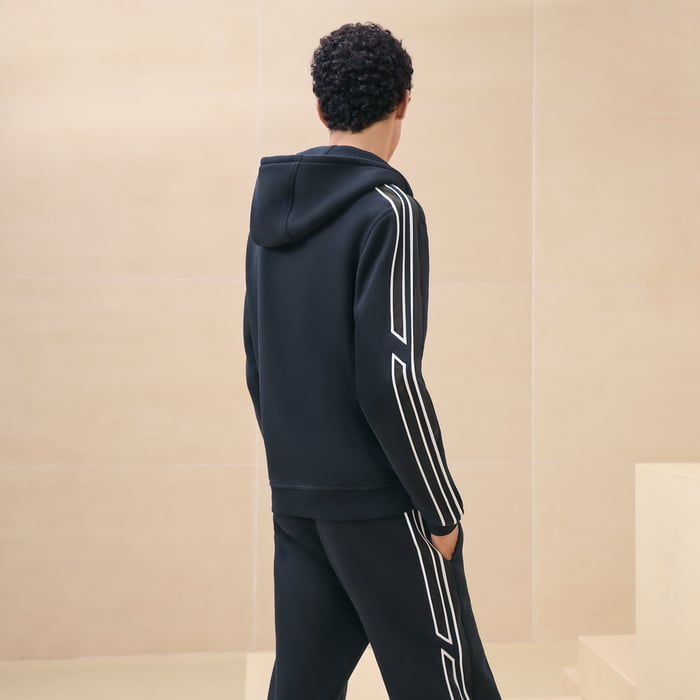 Marine "Run H" Zipped Hooded Sweater