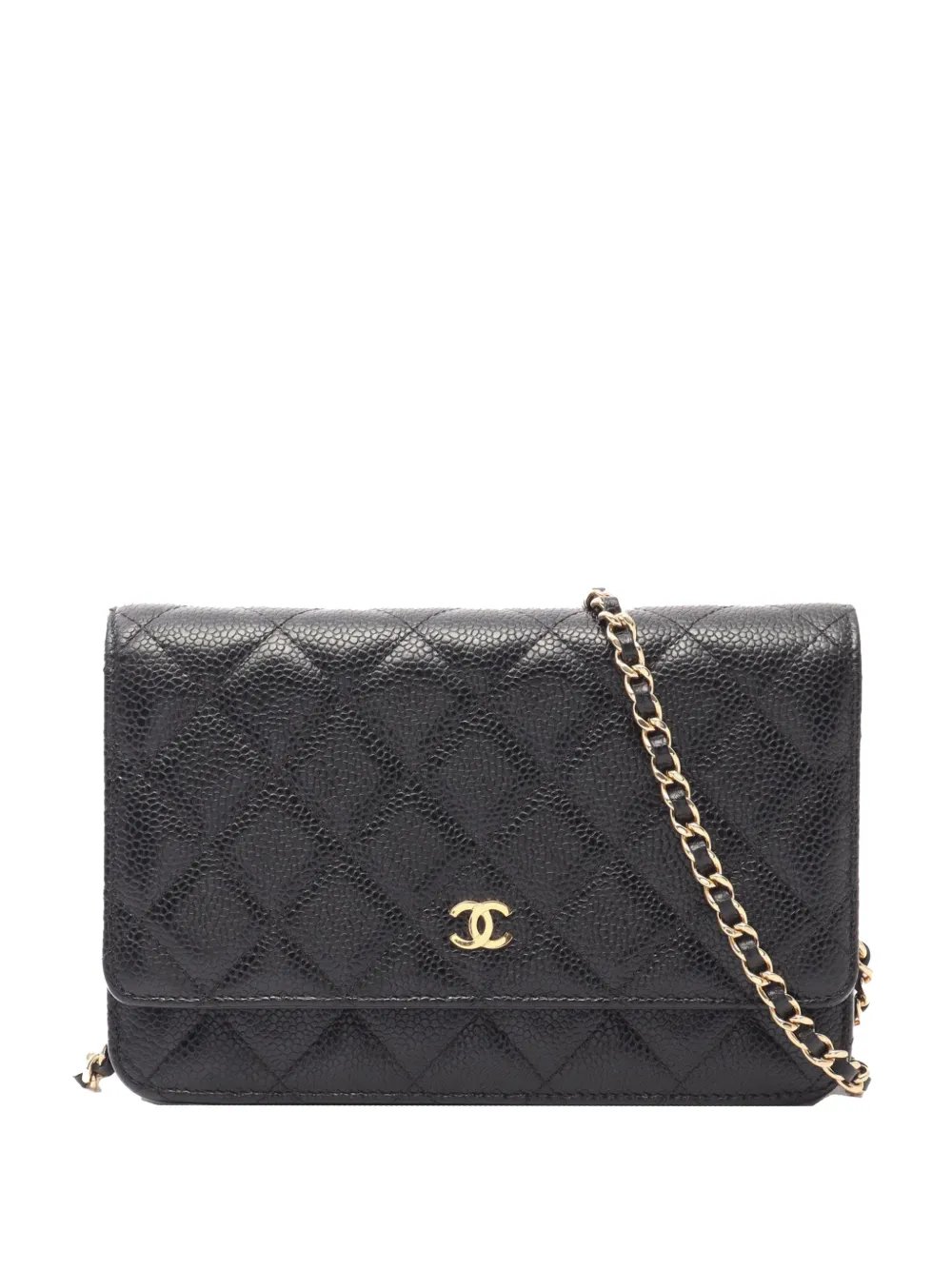 2019 CC Quilted Caviar Wallet on Chain crossbody bag